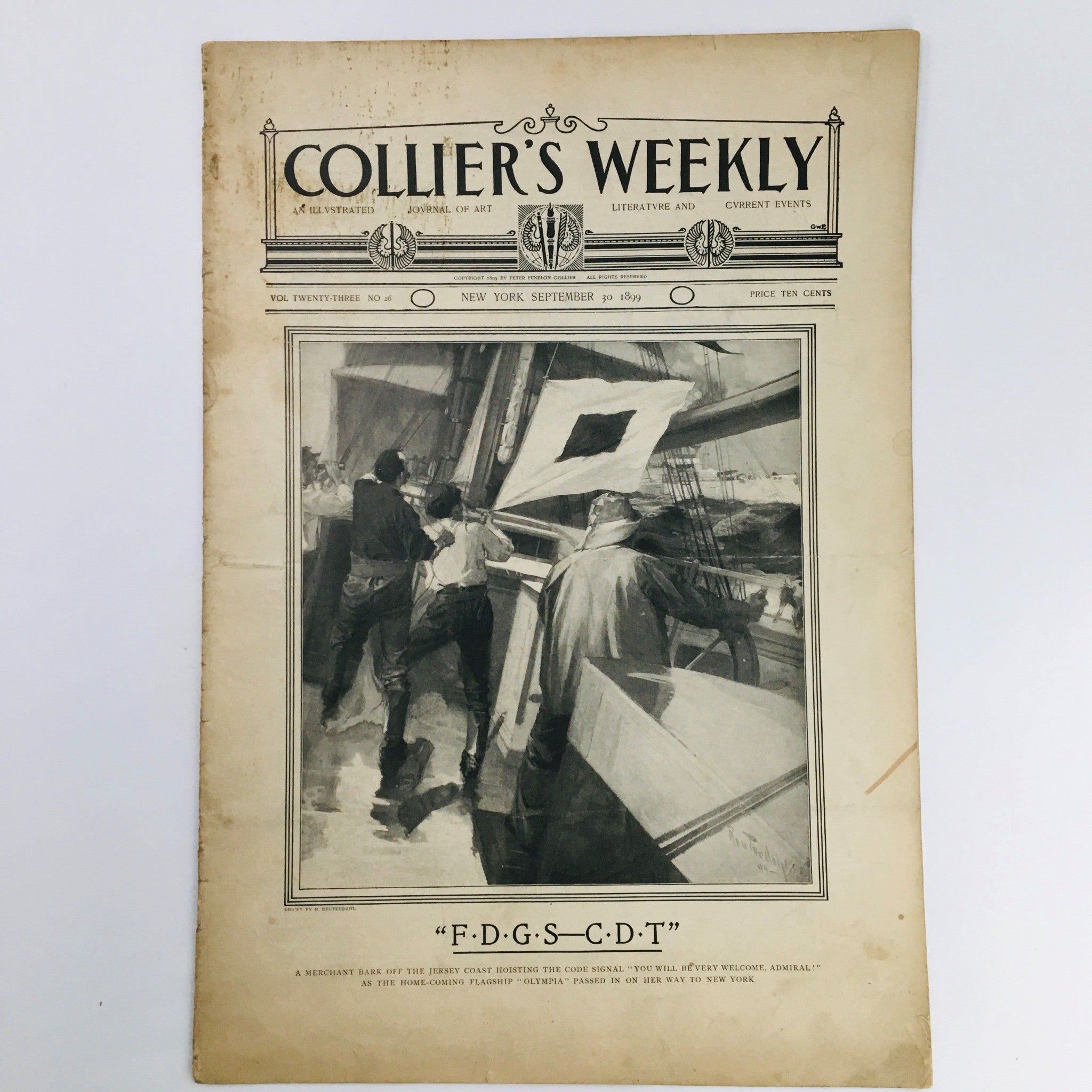 Collier's Weekly September 30 1899 Vol 23 #26 The Flagship of Admiral, No Label