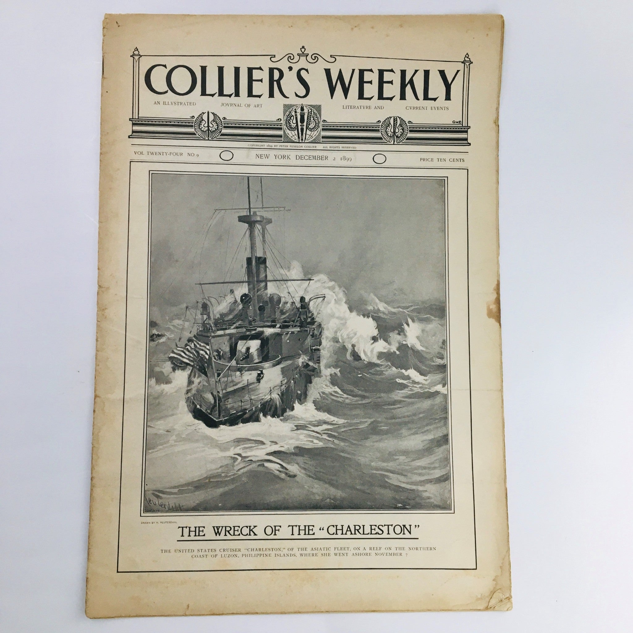 Collier's Weekly December 2 1899 Vol 24 #9 The "Charleston" Wreck, No Label