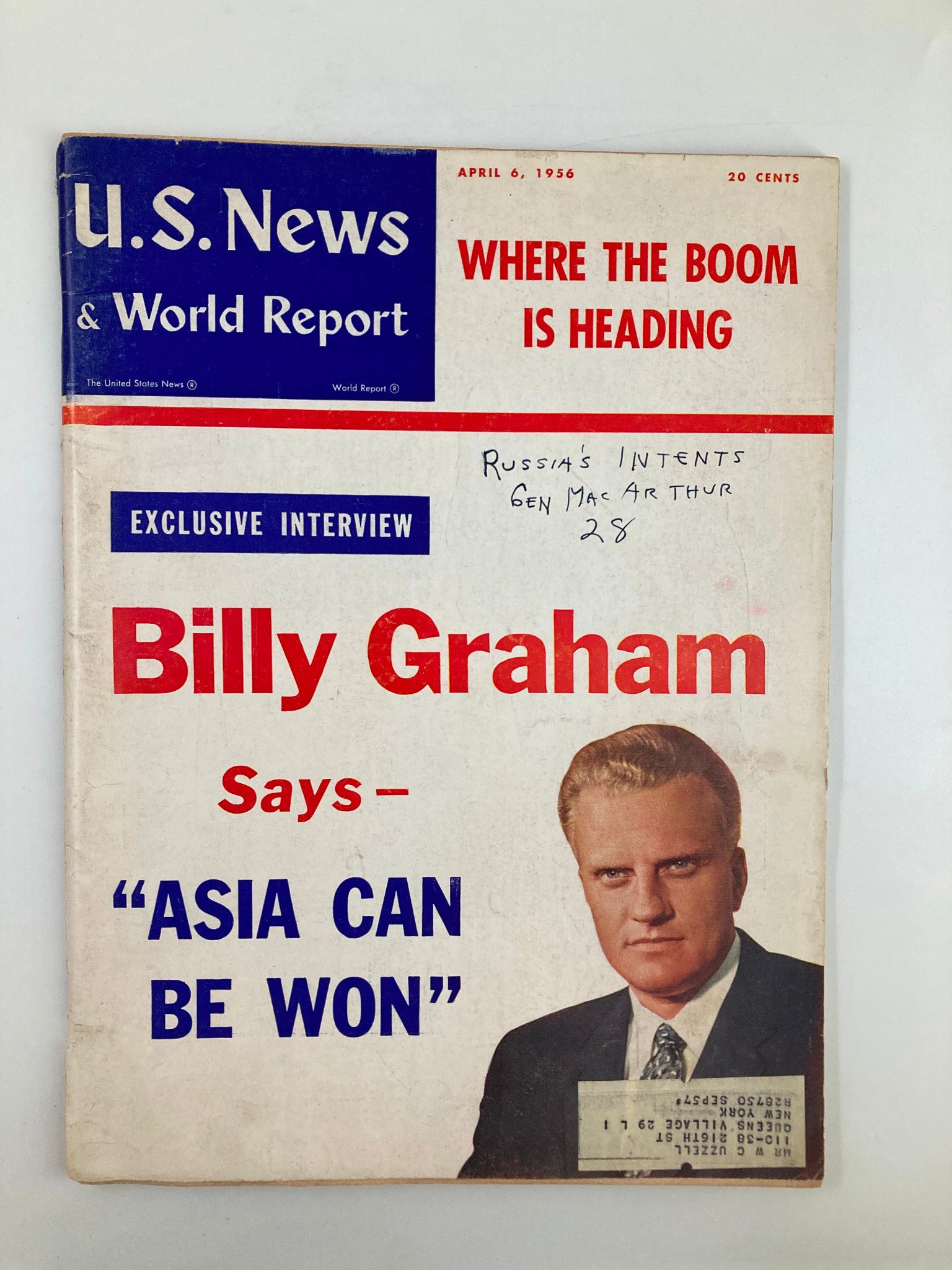 US News & World Report Magazine April 6 1956 Billy Graham 'Asia Can Be Won'