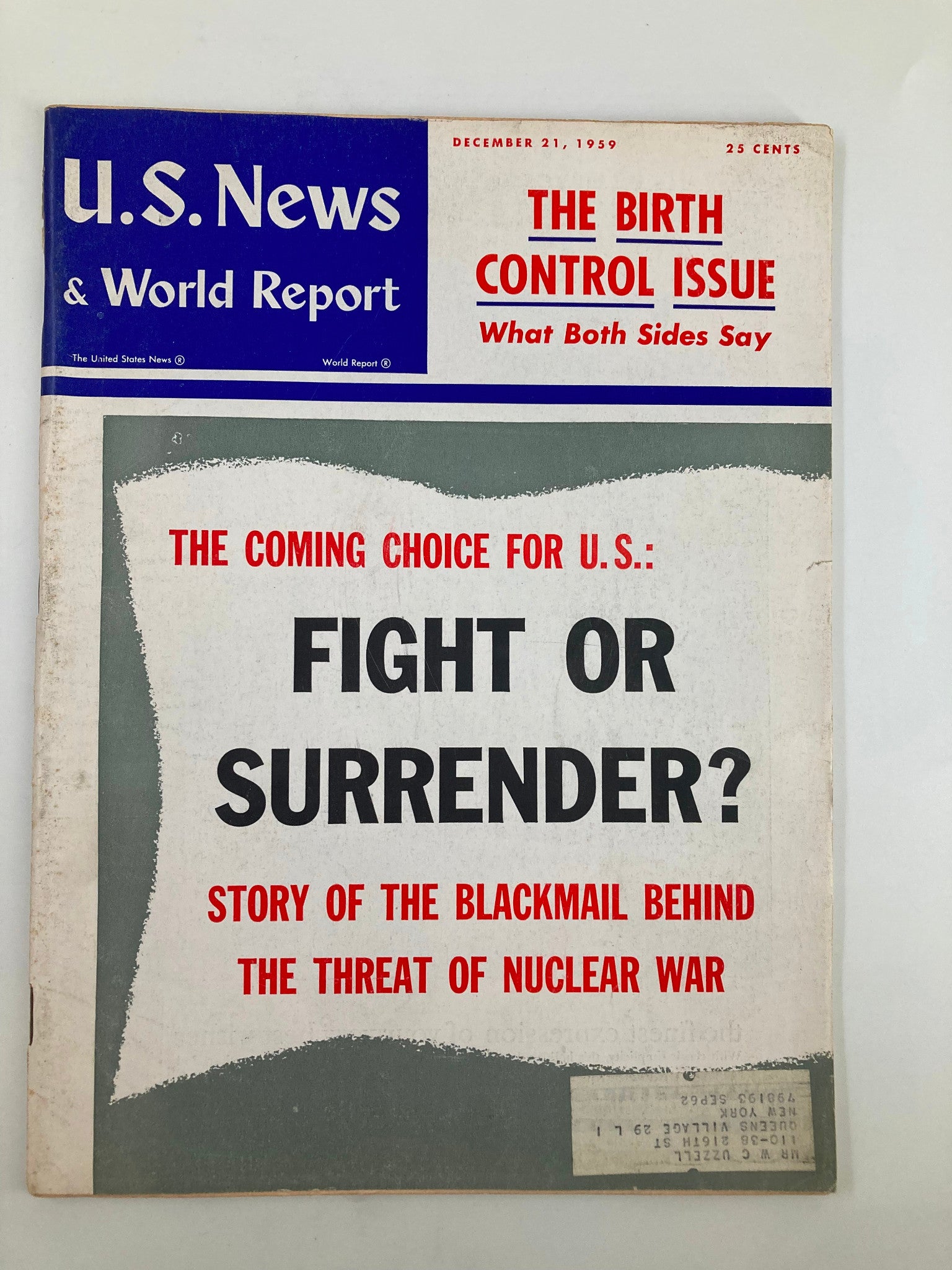 US News & World Report Magazine December 21 1959 The Birth Control Issue