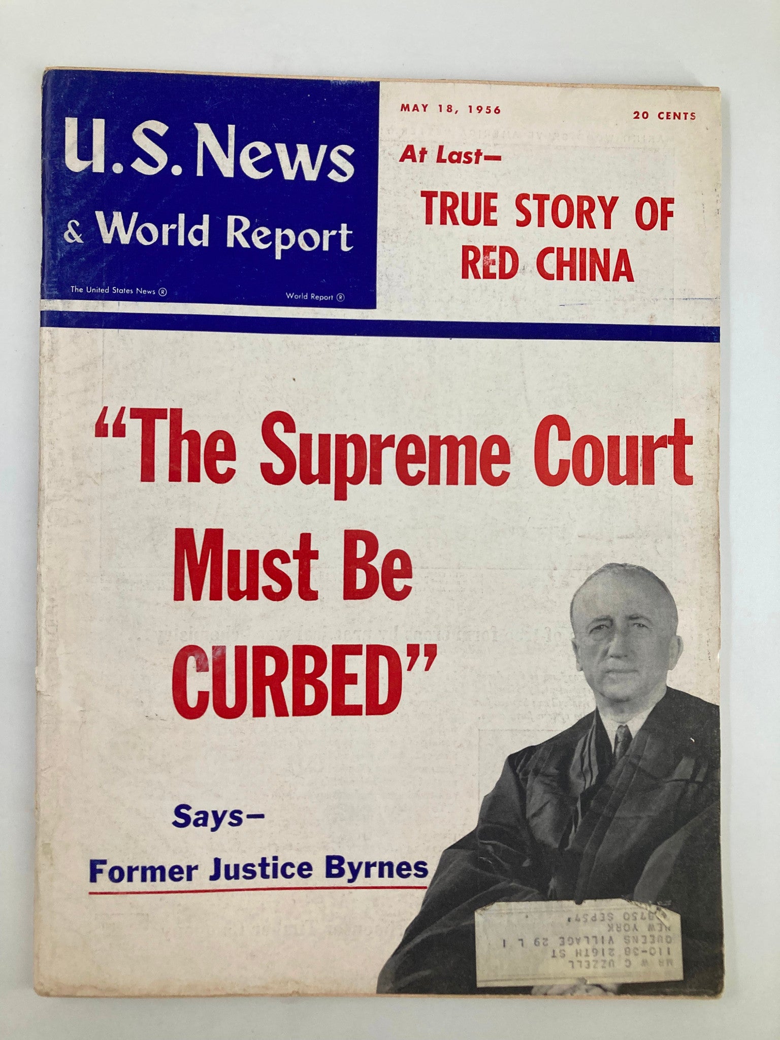 US News & World Report Magazine May 18 1956 Former Justice James Byrnes