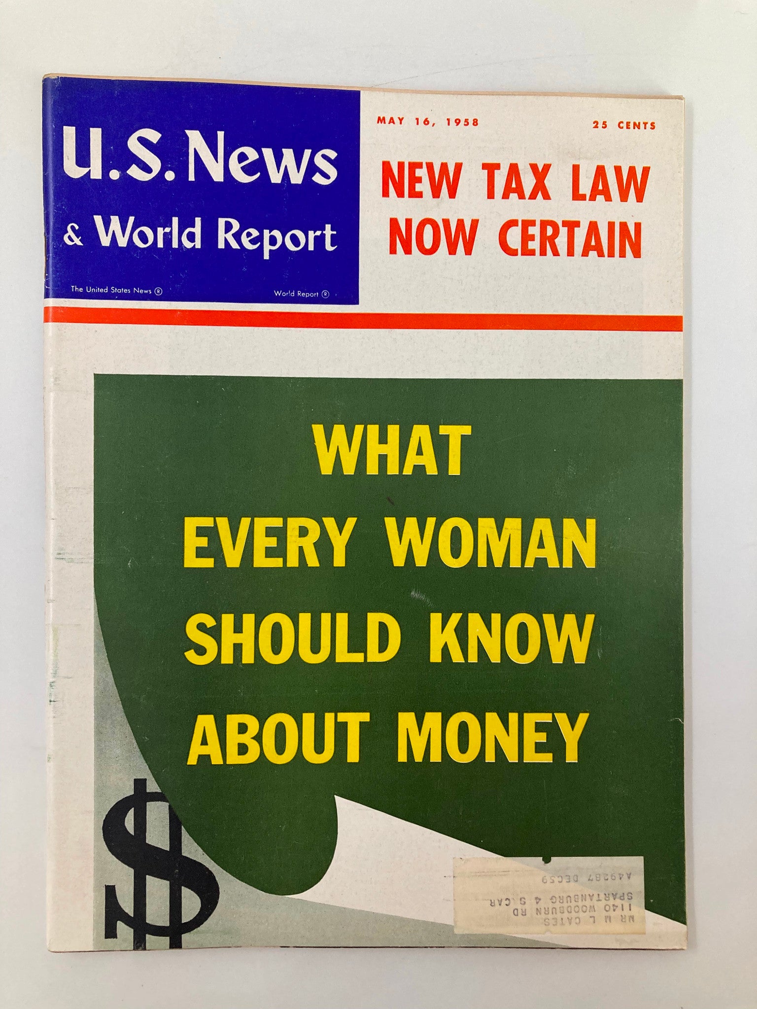 US News & World Report Magazine May 16 1958 New Tax Law Now Certain