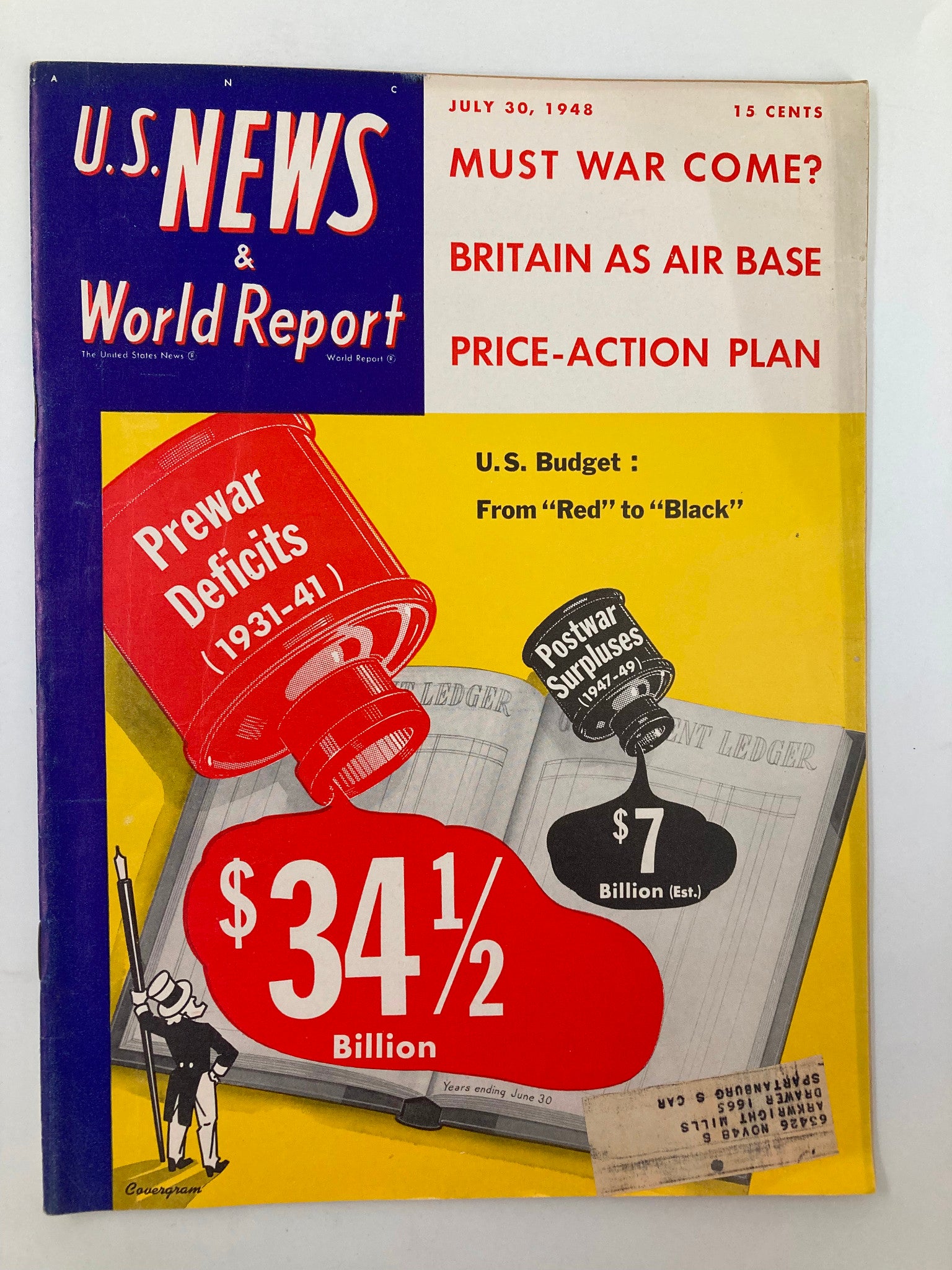 US News & World Report Magazine July 30 1948 US Budget From Red to Black