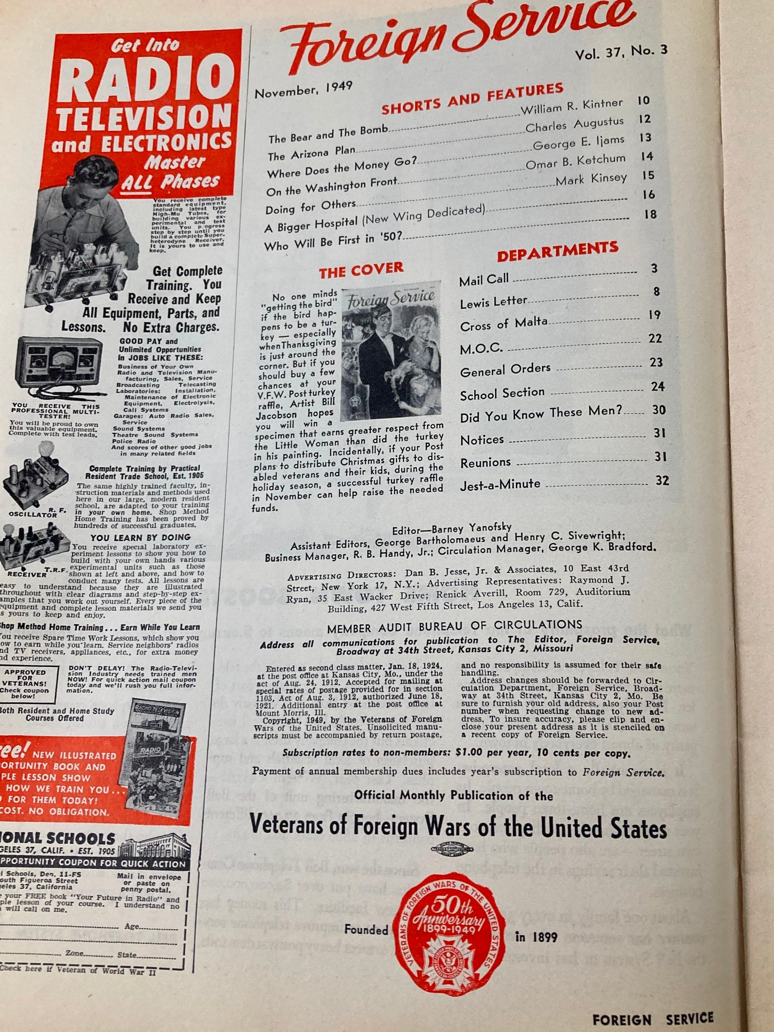 VTG Foreign Service Magazine November 1949 Vol 37 #3 Getting The Bird