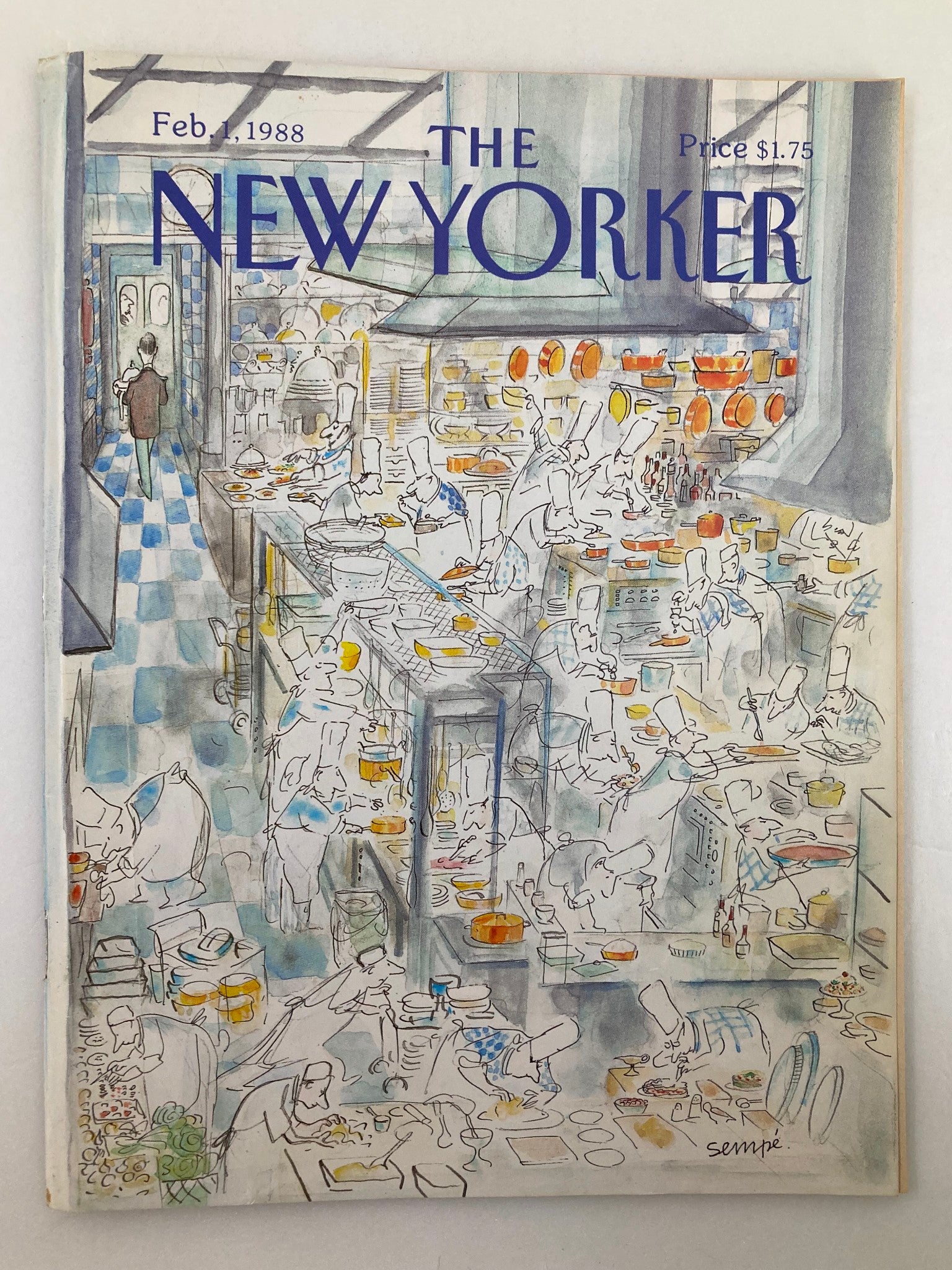 The New Yorker Full Magazine February 1 1988 Busy Kitchen by JJ Sempe No Label