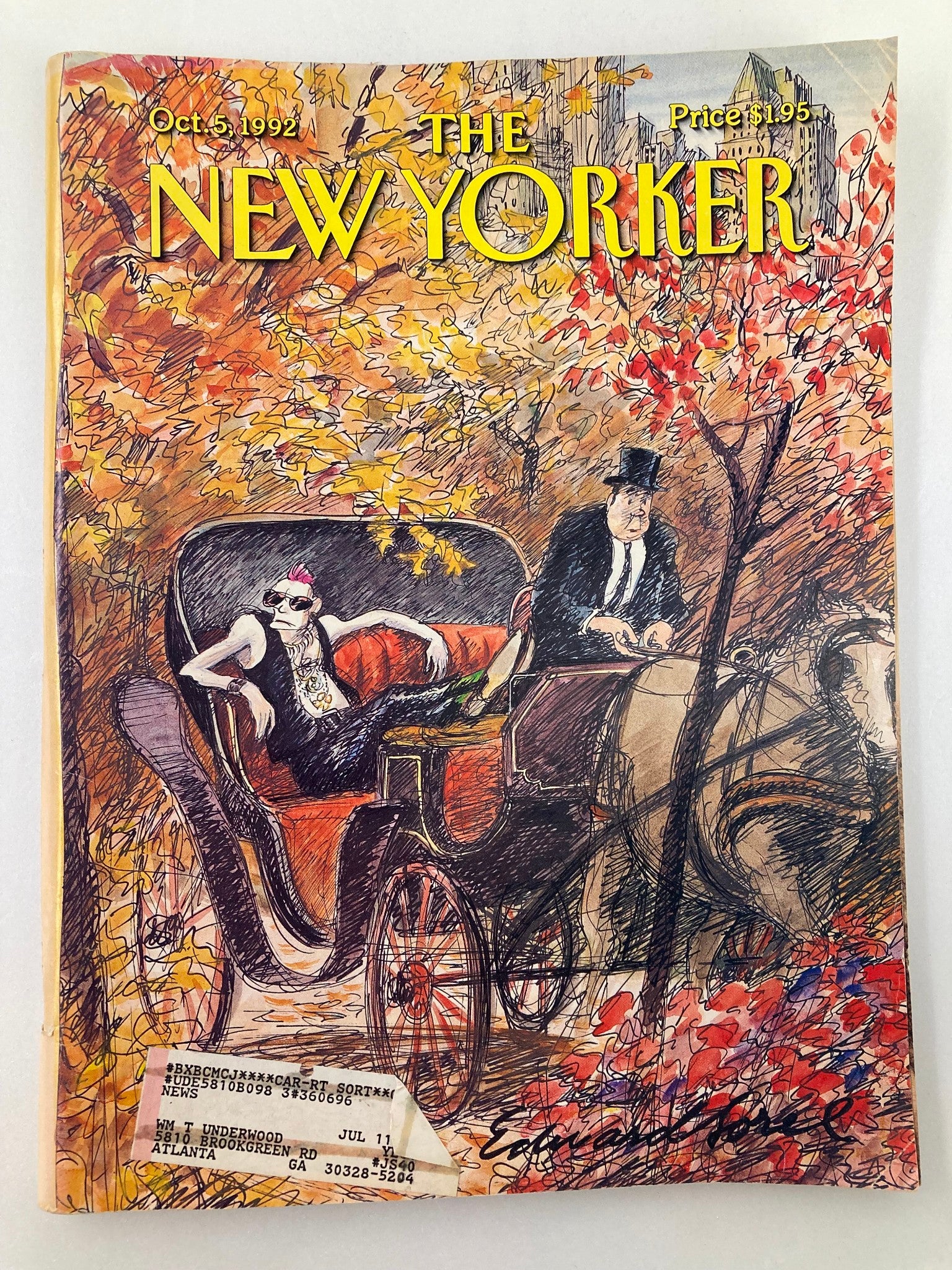 The New Yorker Full Magazine October 5 1992 Punk Coach by Edward Sorel