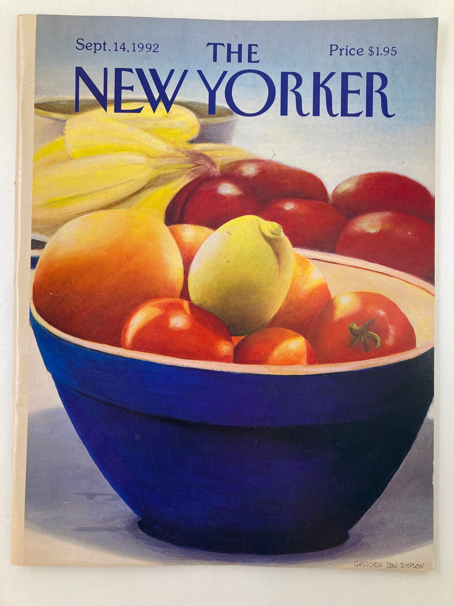 The New Yorker Full Magazine September 14 1992 Bowl of Fruits by Gretchen Dow S.