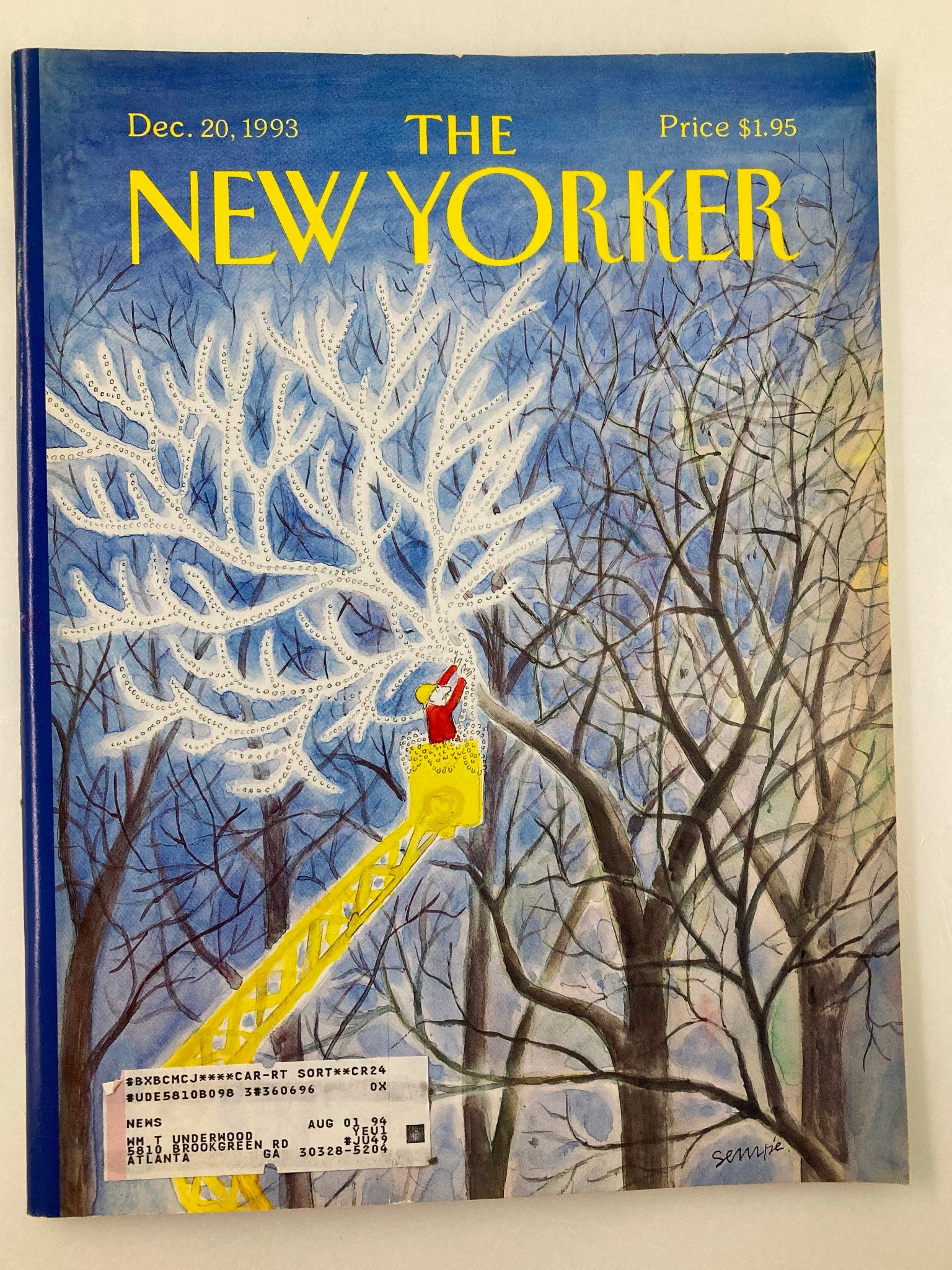 The New Yorker Full Magazine December 20 1993 All Lit Up by Jean-Jacques Sempe