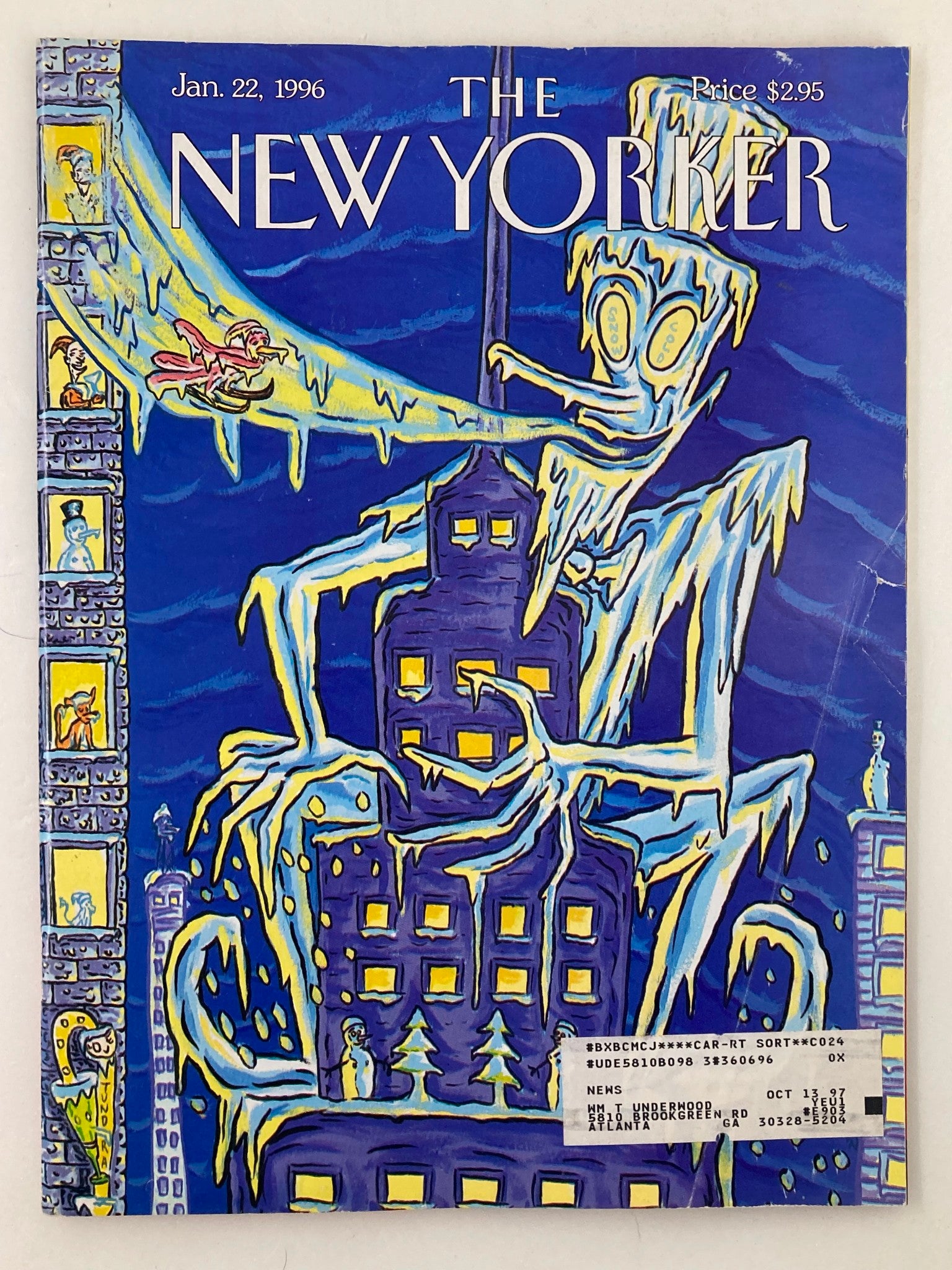 The New Yorker Full Magazine January 22 1996 Ice Burg by David Sandlin