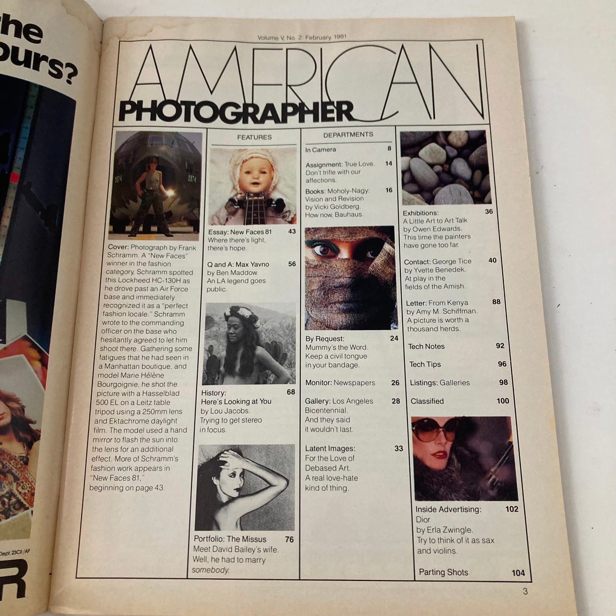 American Photographer Magazine February 1981 Model Marie Helene Bourgoignie