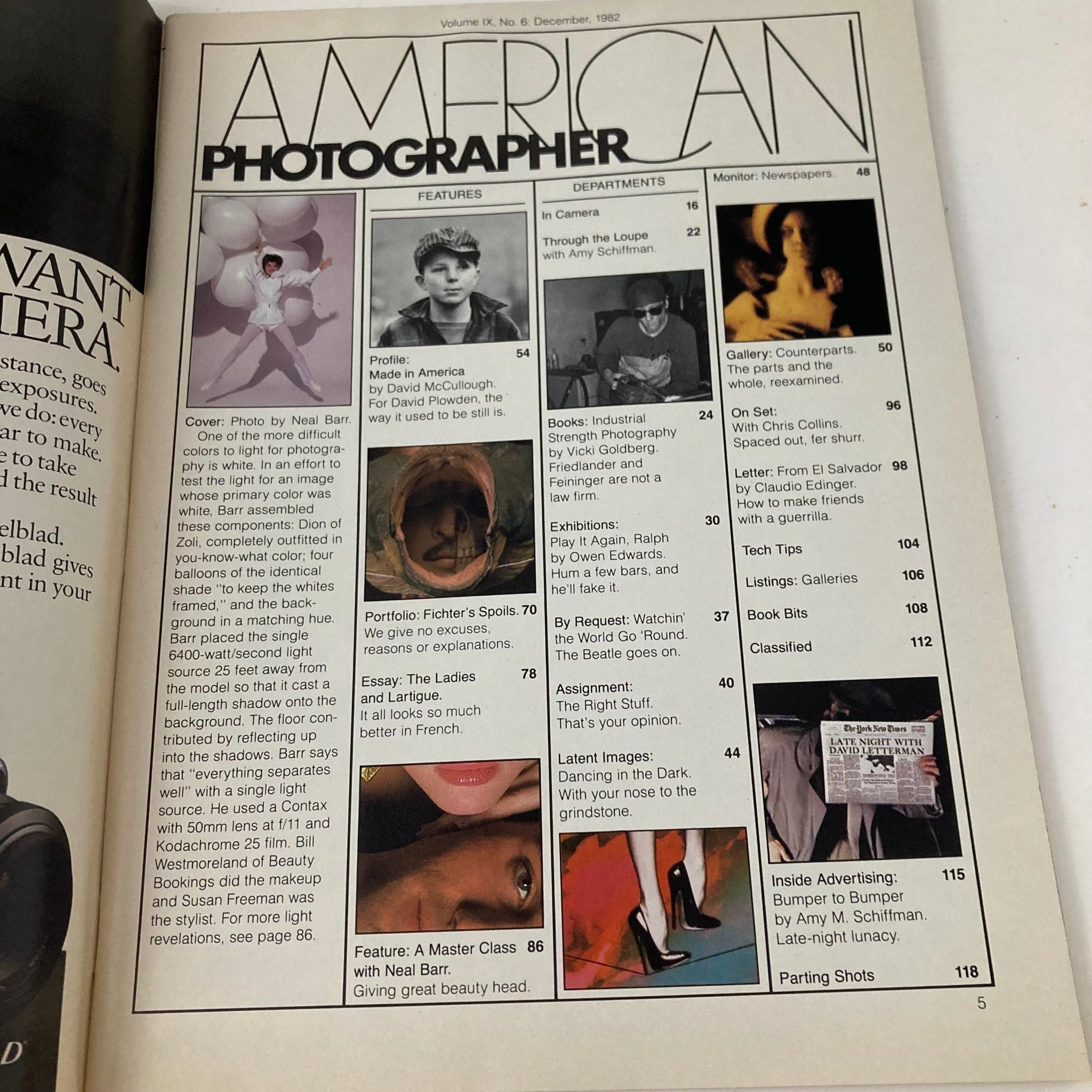 American Photographer Magazine December 1982 A Master Class No Label