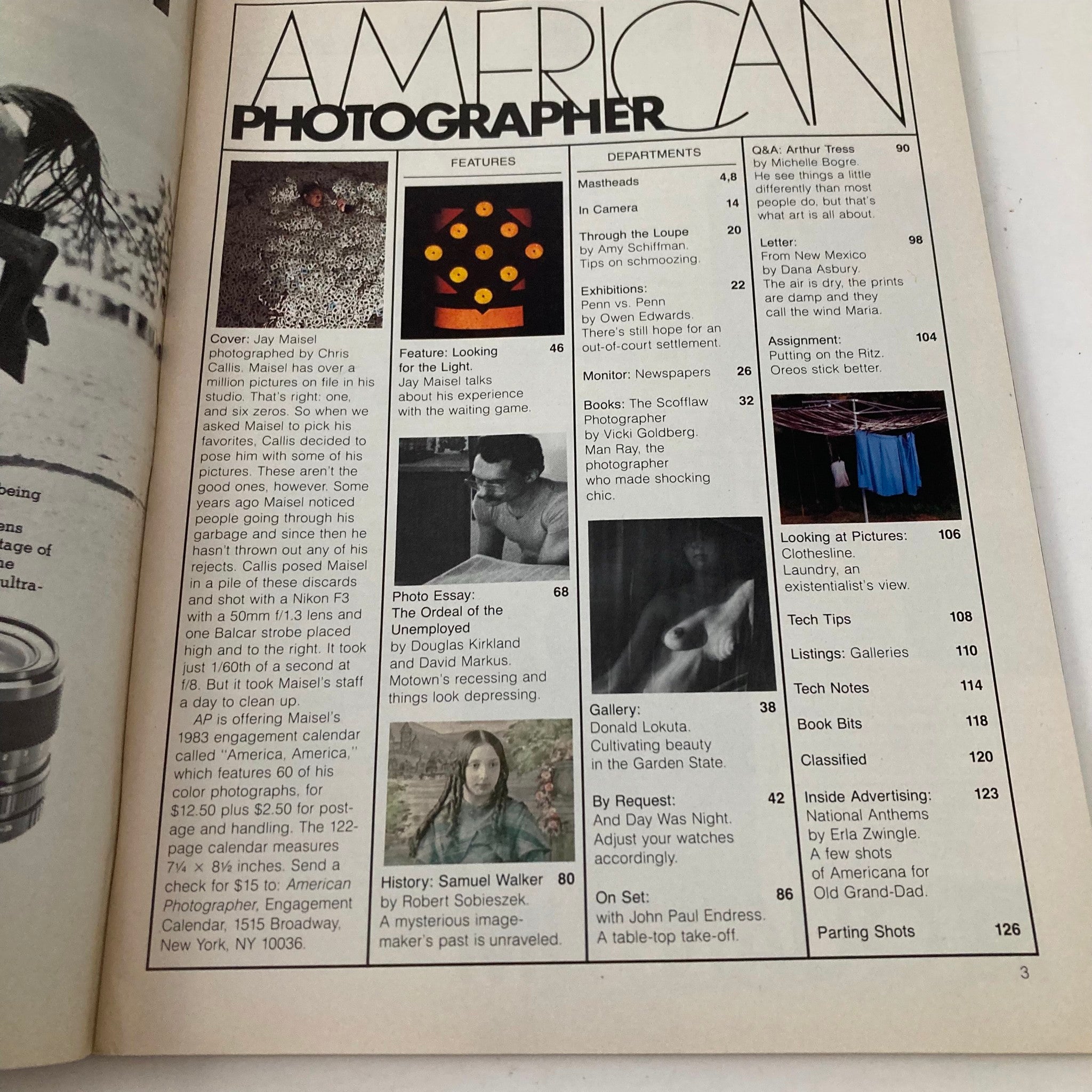 American Photographer Magazine September 1982 Jay Maisel Cover No Label