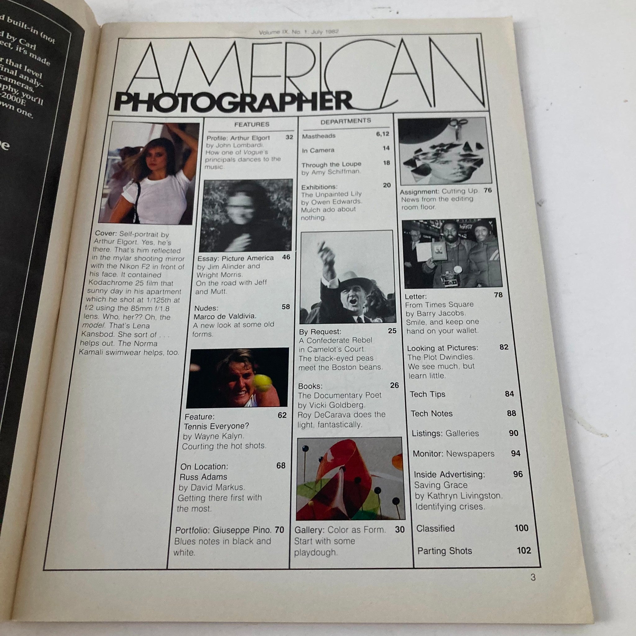 American Photographer Magazine July 1982 Lena Kansbod Cover No Label