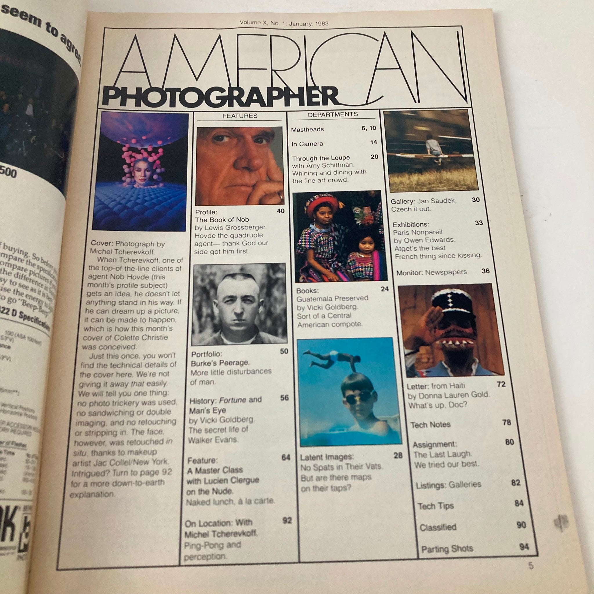 American Photographer Magazine January 1983 Cover of Colette Christie No Label