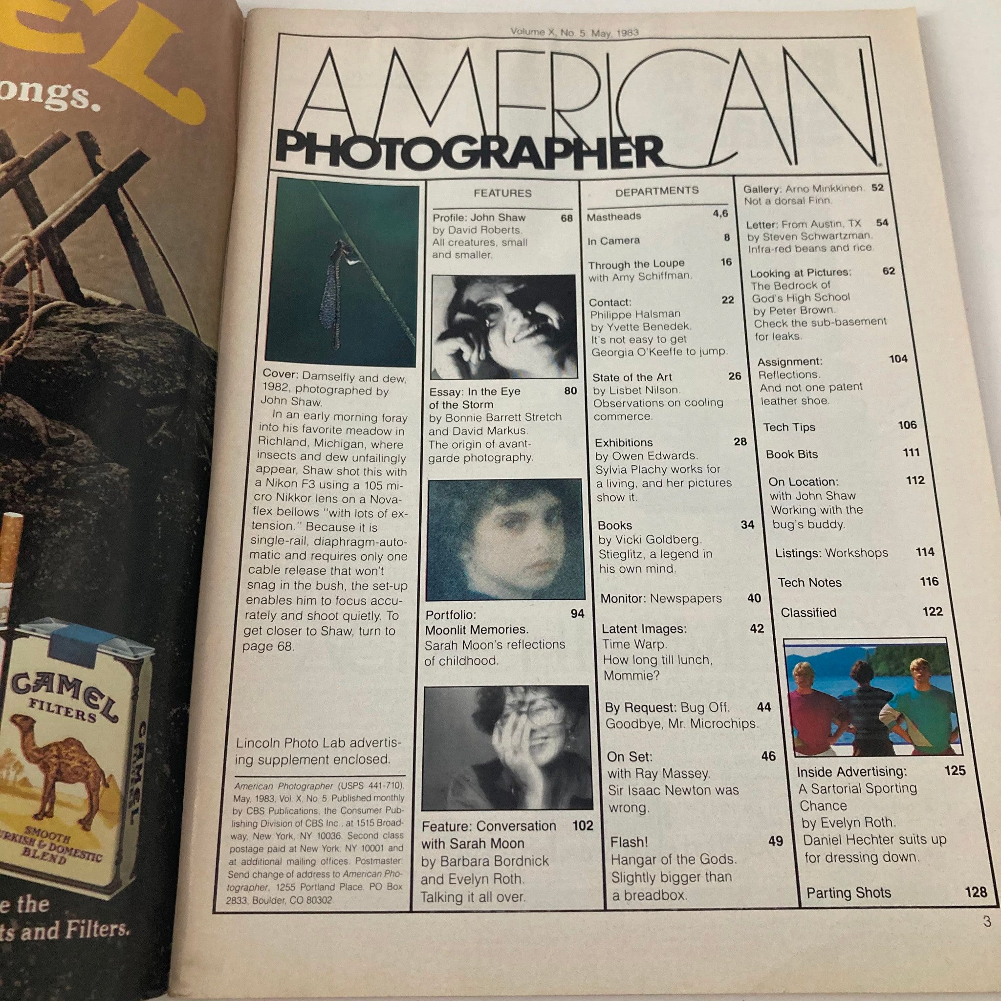 American Photographer Magazine May 1983 Damselfly and Dew Cover No Label