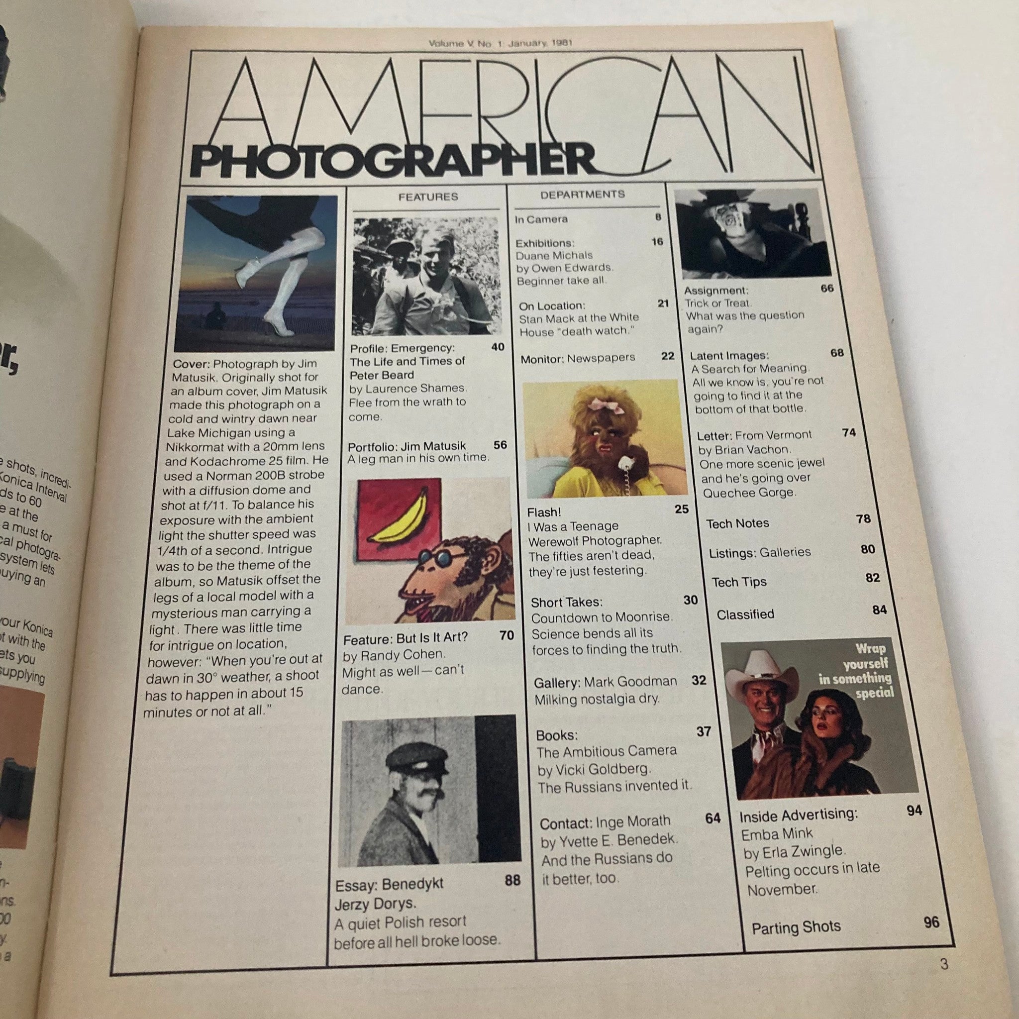 American Photographer Magazine January 1981 The Life and Times of Peter Beard