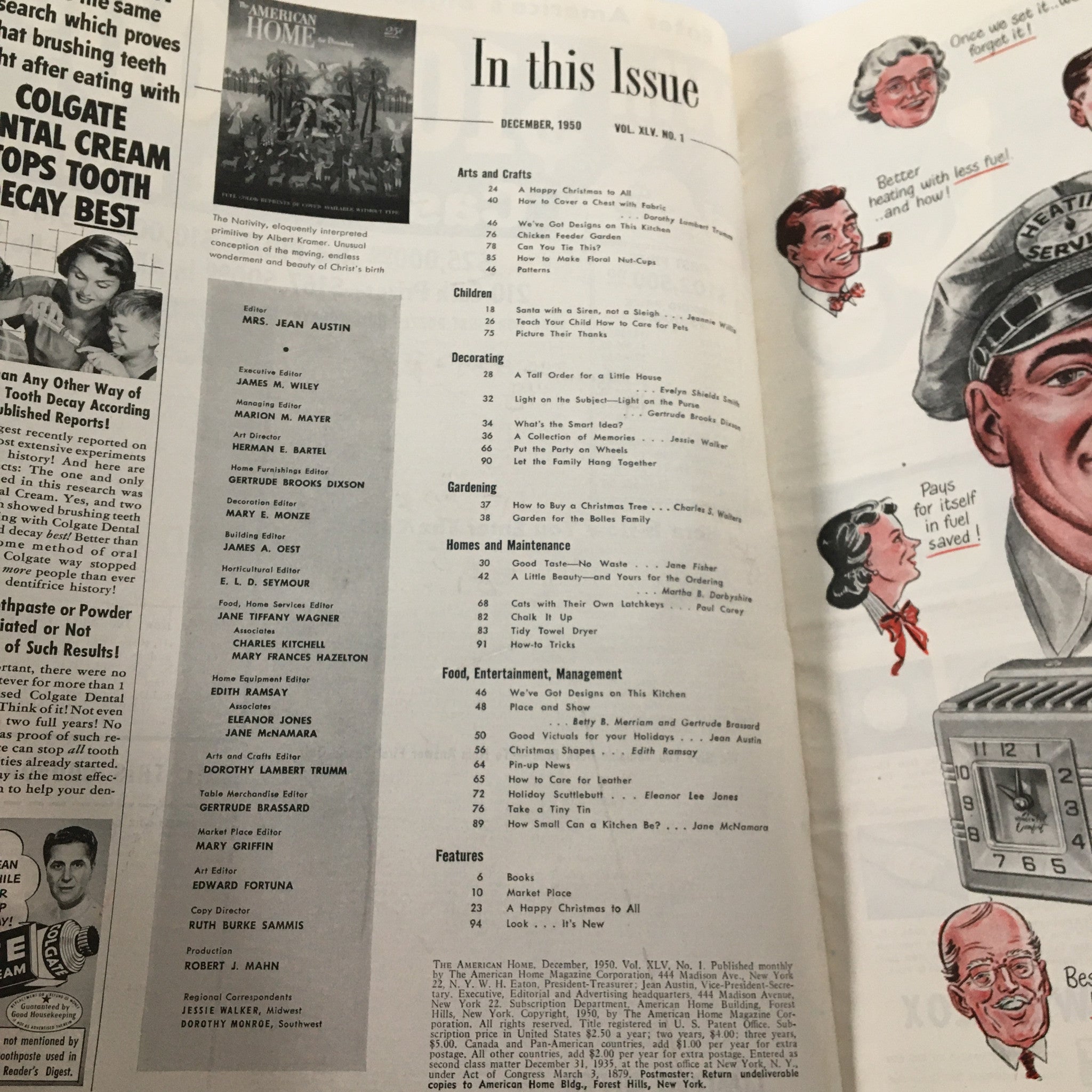 VTG The American Home Magazine December 1950 A Tall Order for a Little House