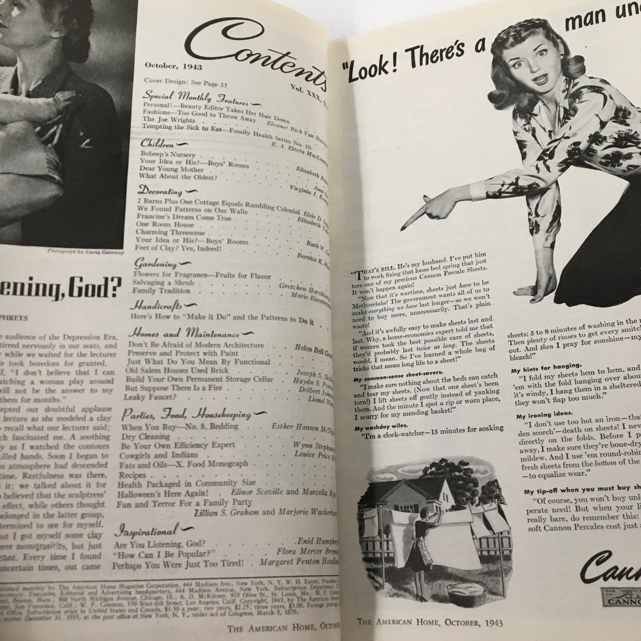 VTG The American Home Magazine October 1943 We Found Patterns on Our Walls