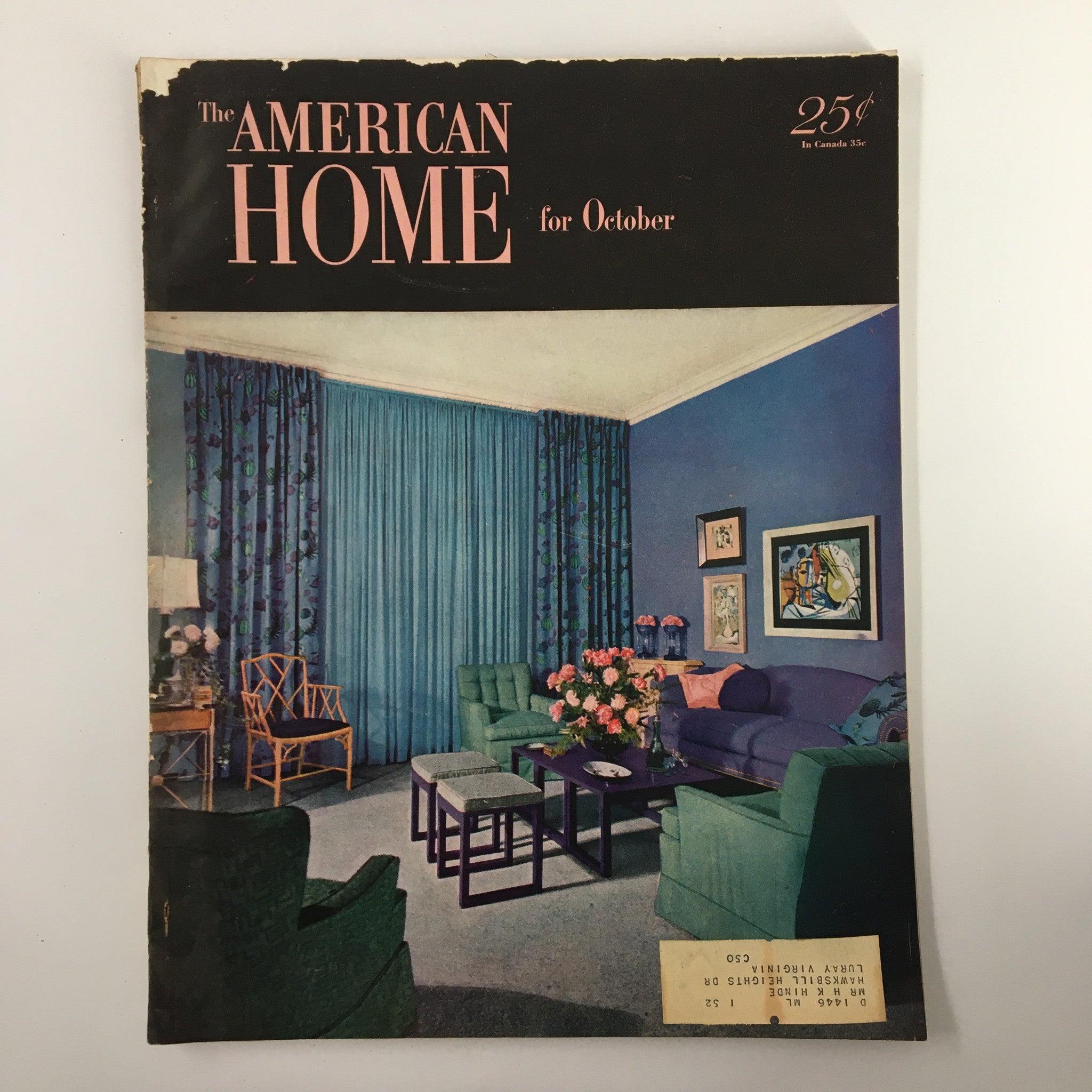 VTG The American Home Magazine October 1951 Wide Use For Narrow Shelf