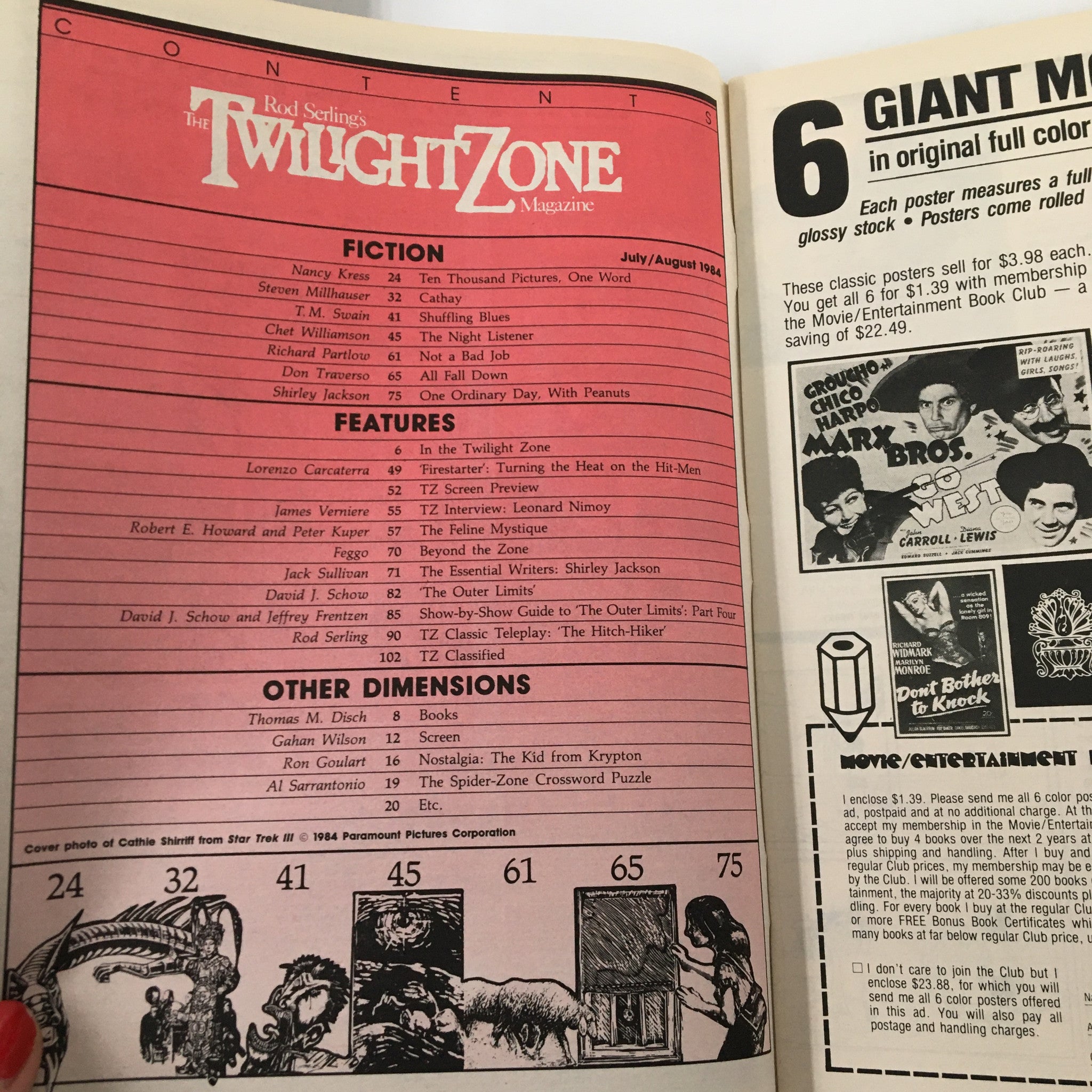 VTG Twilight Zone Magazine August 1984 TZ Talks to Leonard Nimoy & Harrison Ford