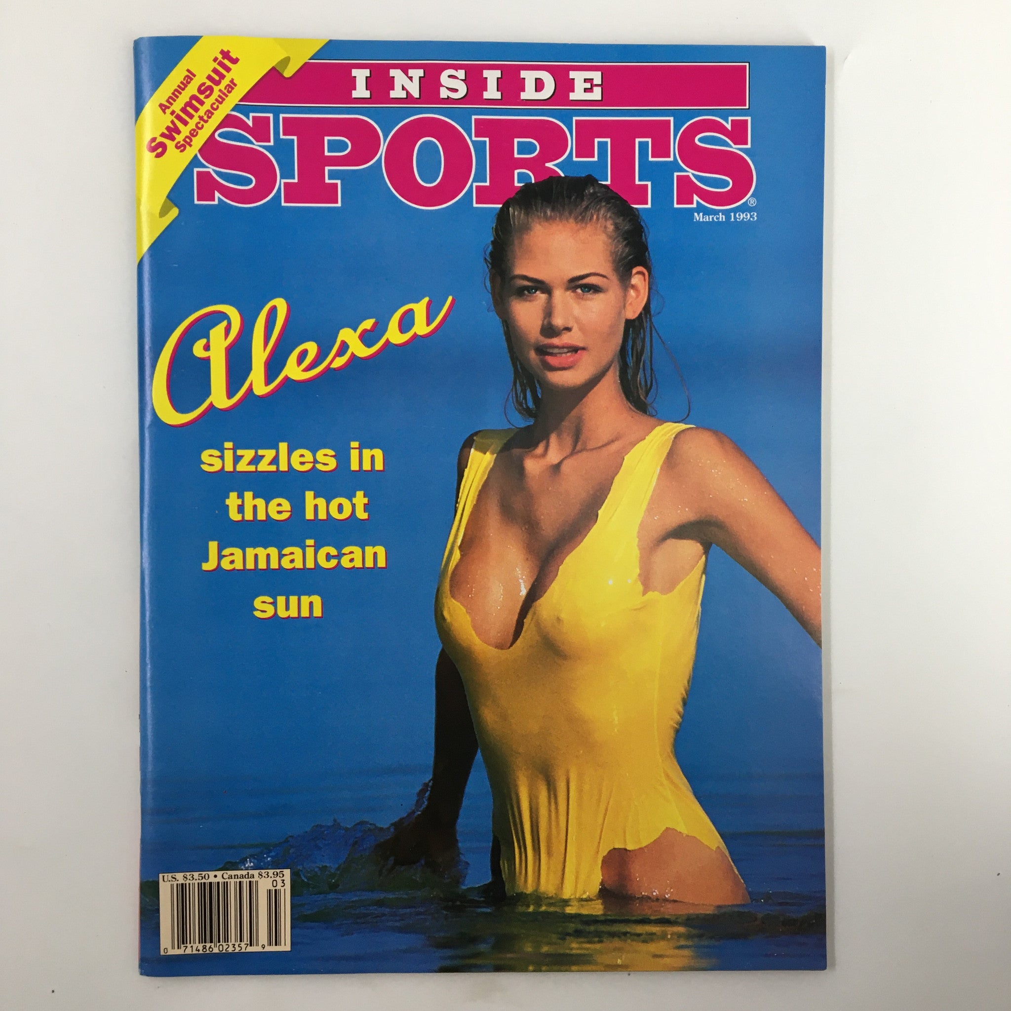 Inside Sports Magazine March 1993 Alexa in Bathing Suit No Label VG w Poster