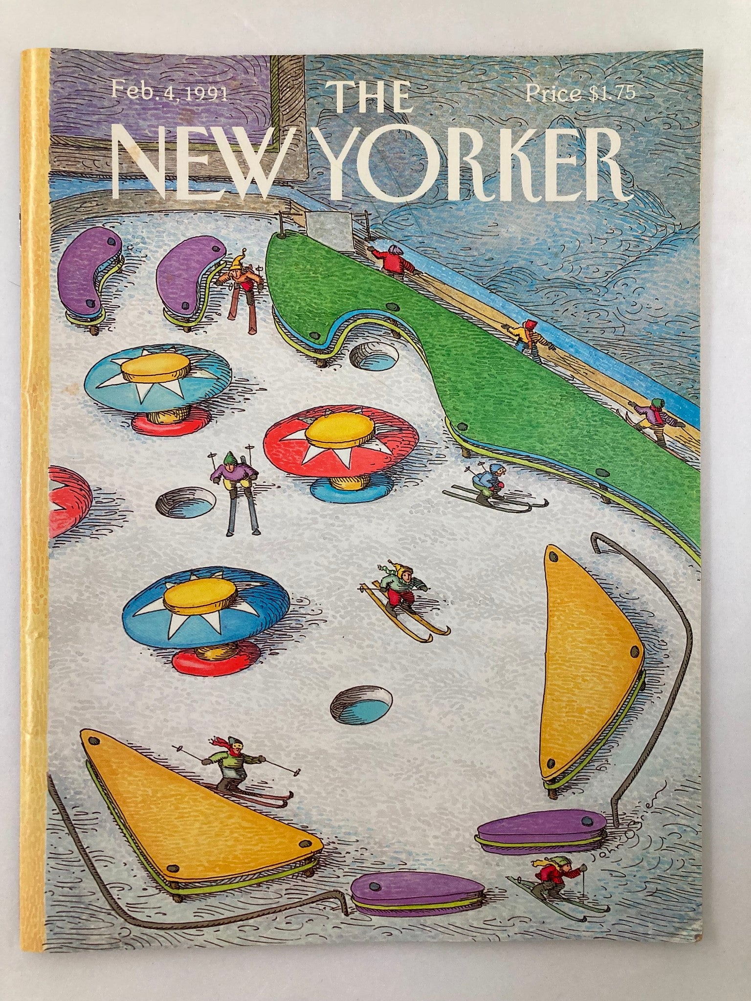 The New Yorker Full Magazine February 4 1991 Ski Game by J. O'Brien VG No Label