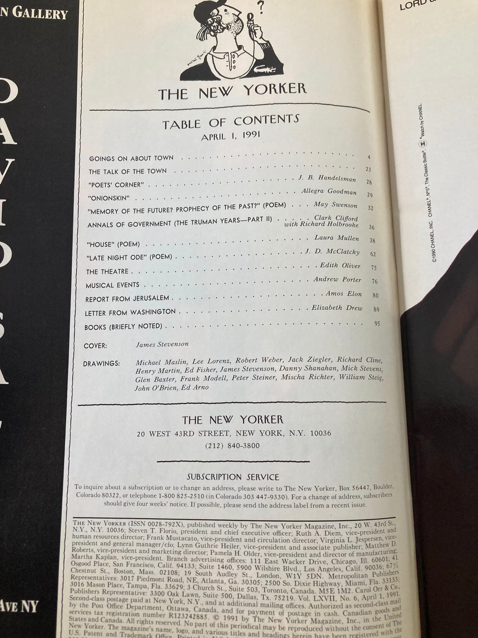 The New Yorker Full Magazine April 1 1991 Easter Egg James Stevenson VG No Label