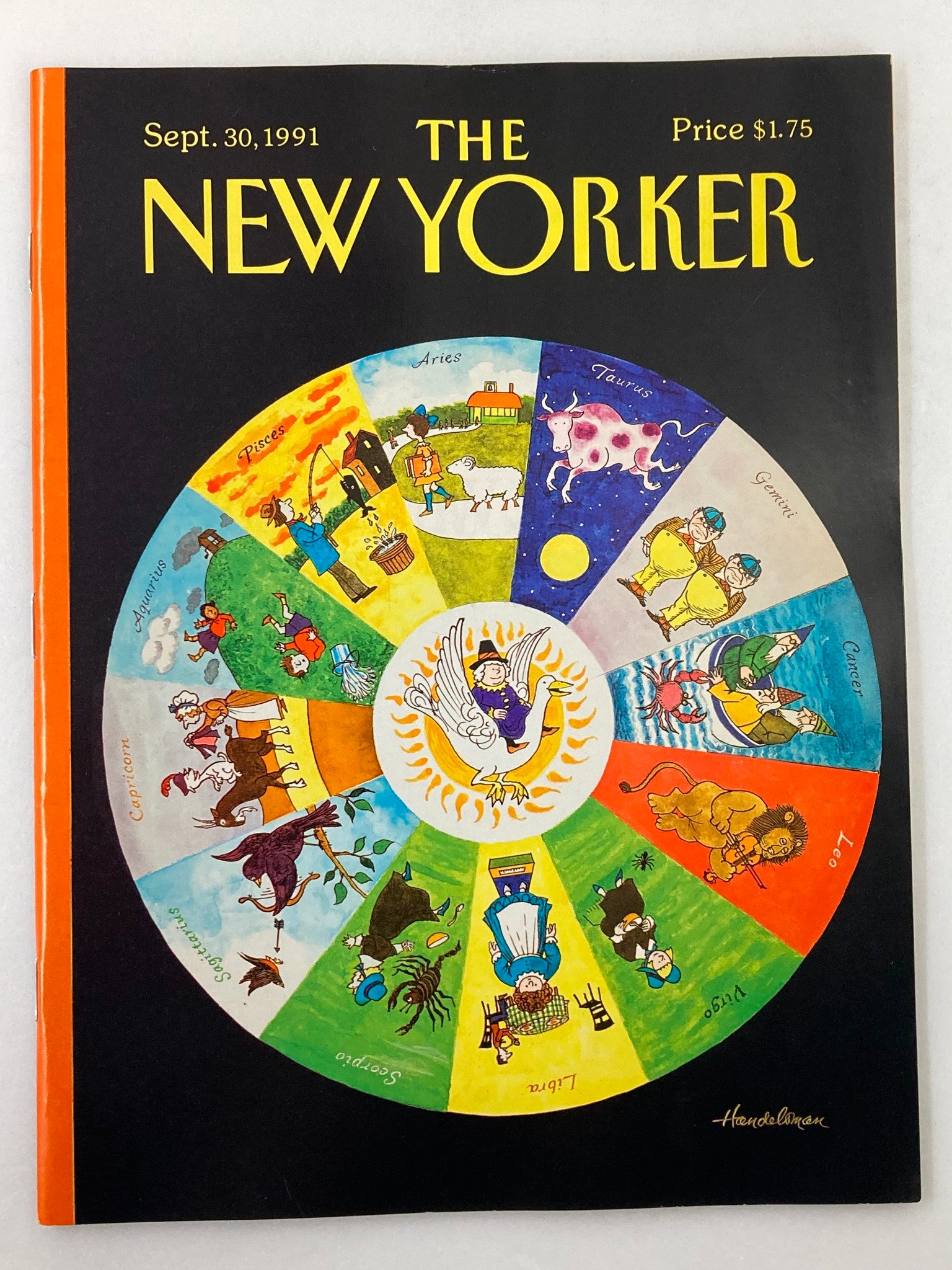 The New Yorker Full Magazine September 30 1991 Zodiac Signs by J.B. VG No Label