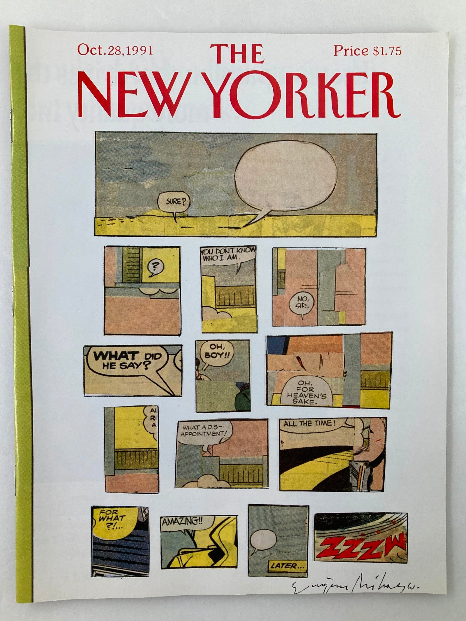 The New Yorker Full Magazine October 28 1991 Comic Strip by Mihaesco VG No Label