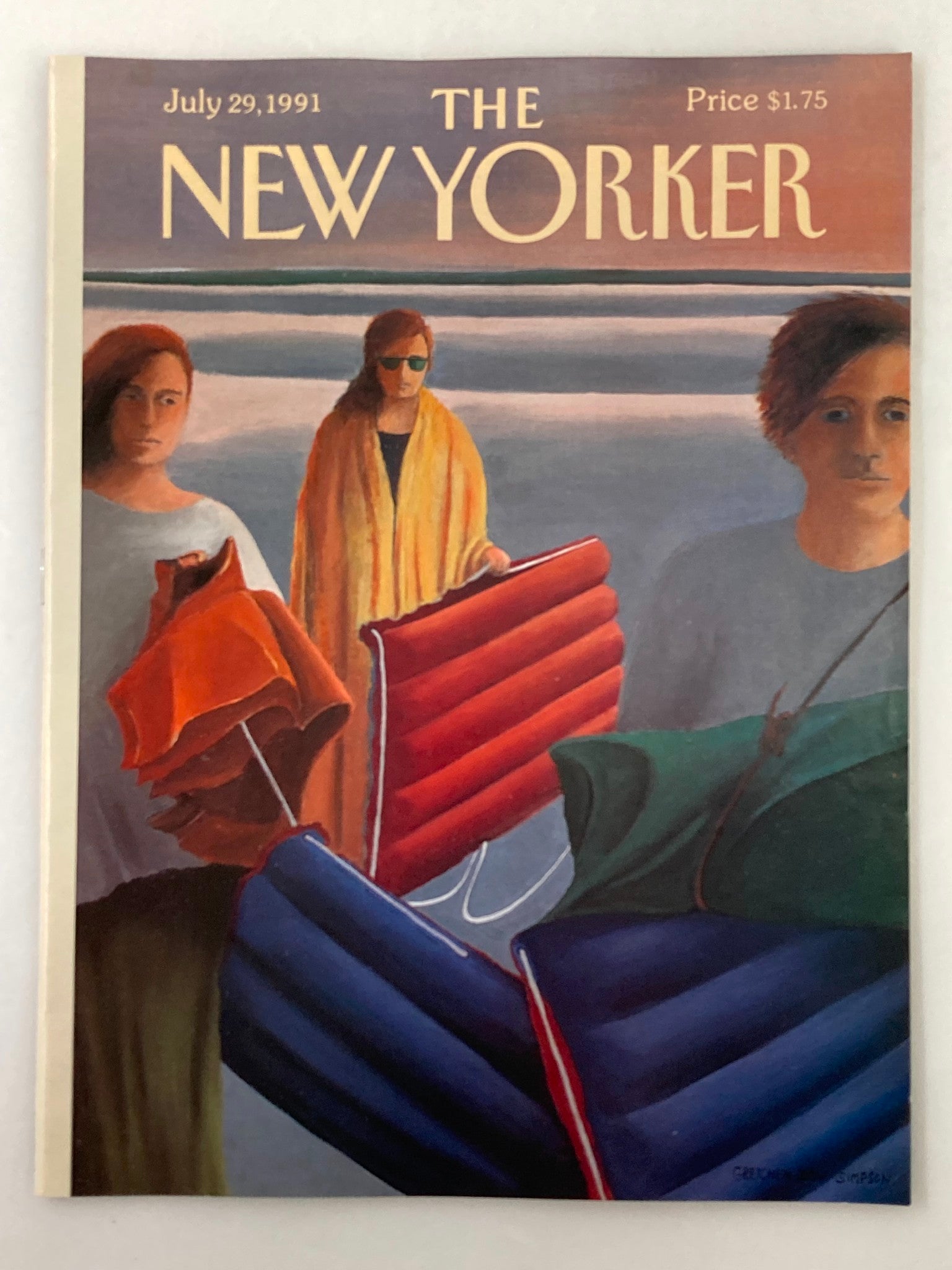 The New Yorker Full Magazine July 29 1991 Beach Day by Gretchen D. VG No Label