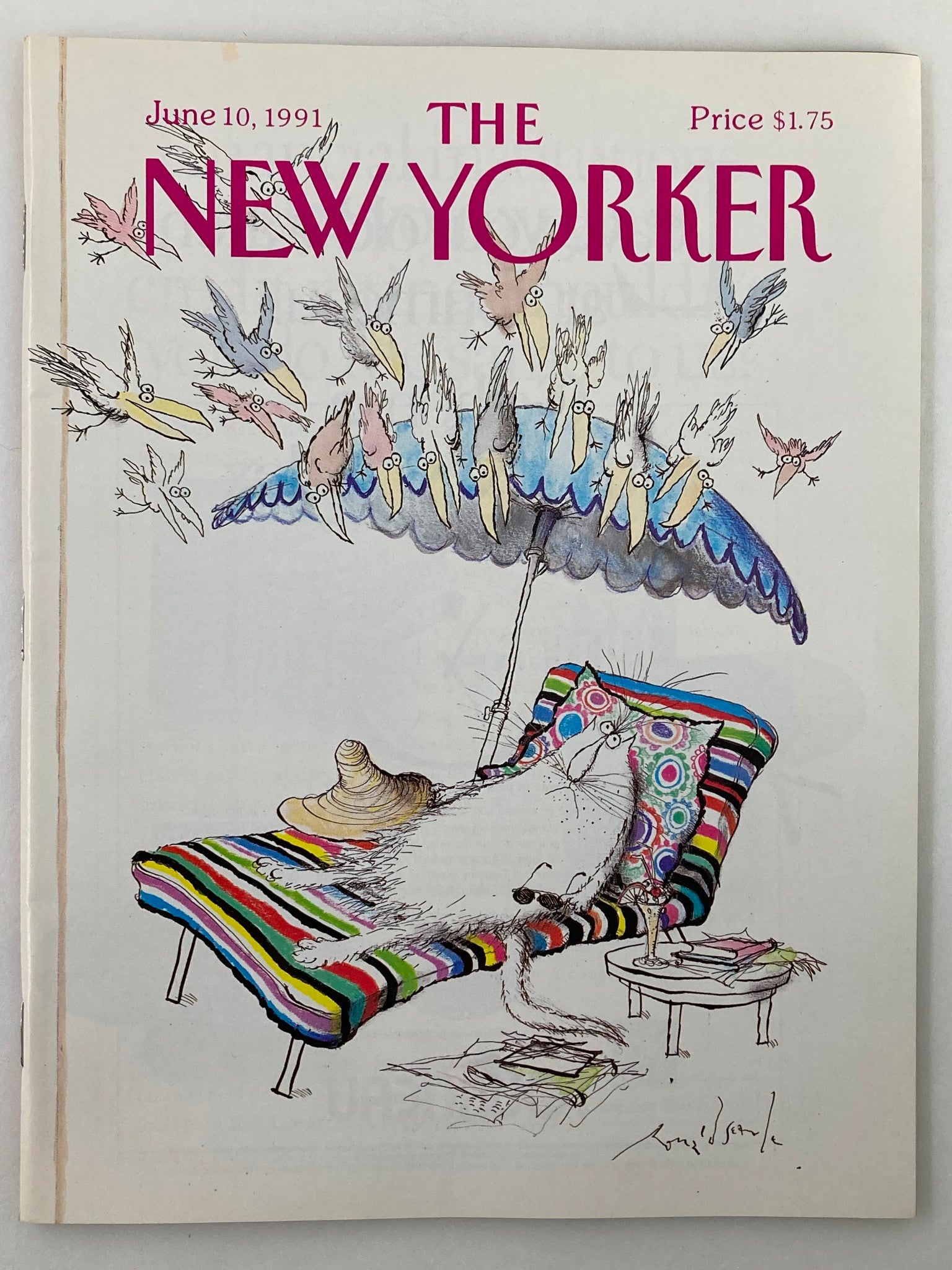 The New Yorker Full Magazine June 10 1991 Bird Attack by Ronald S. VG No Label