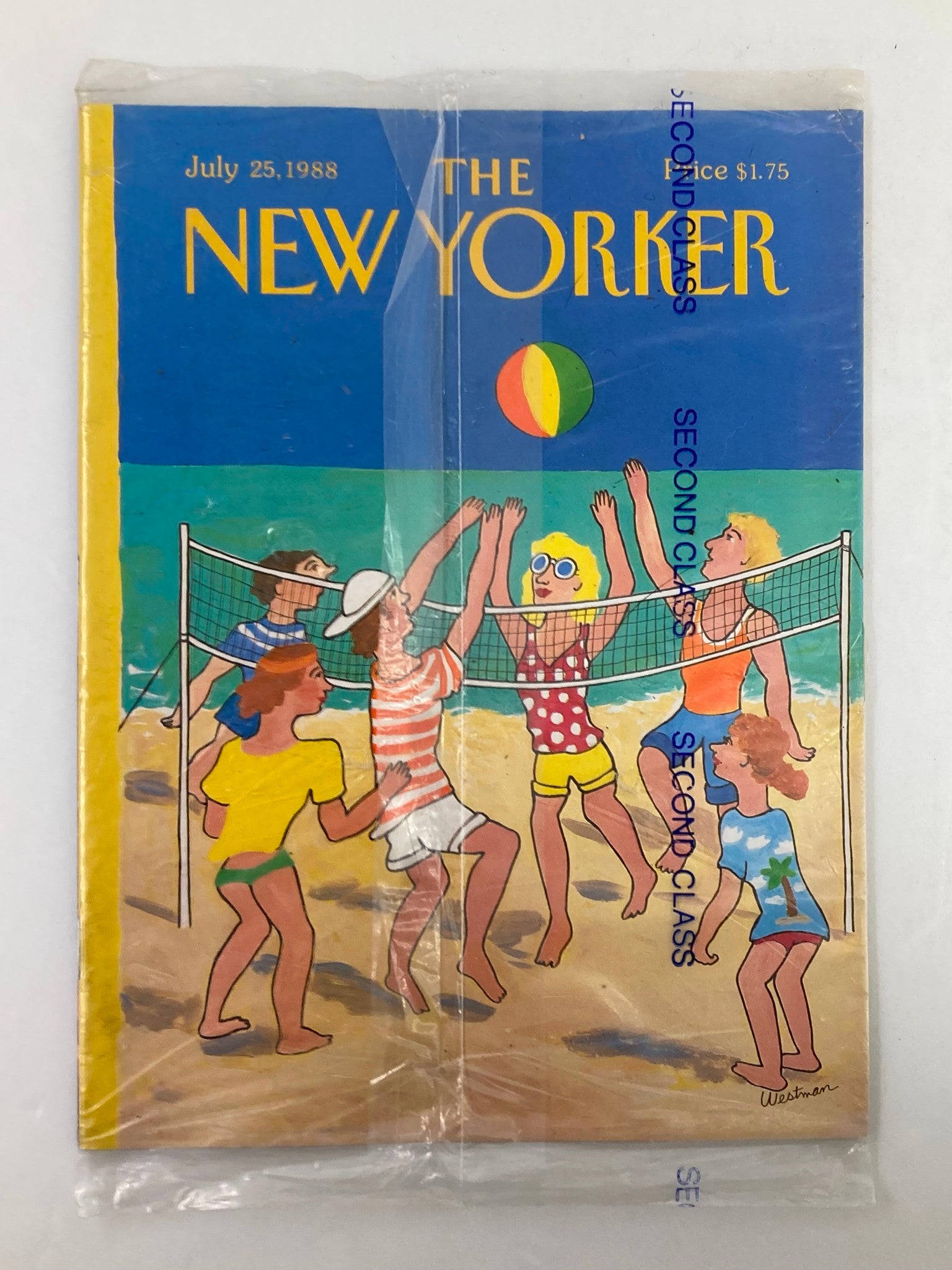 The New Yorker Full Magazine July 25 1988 Beach Volleyball VG Sealed No Label