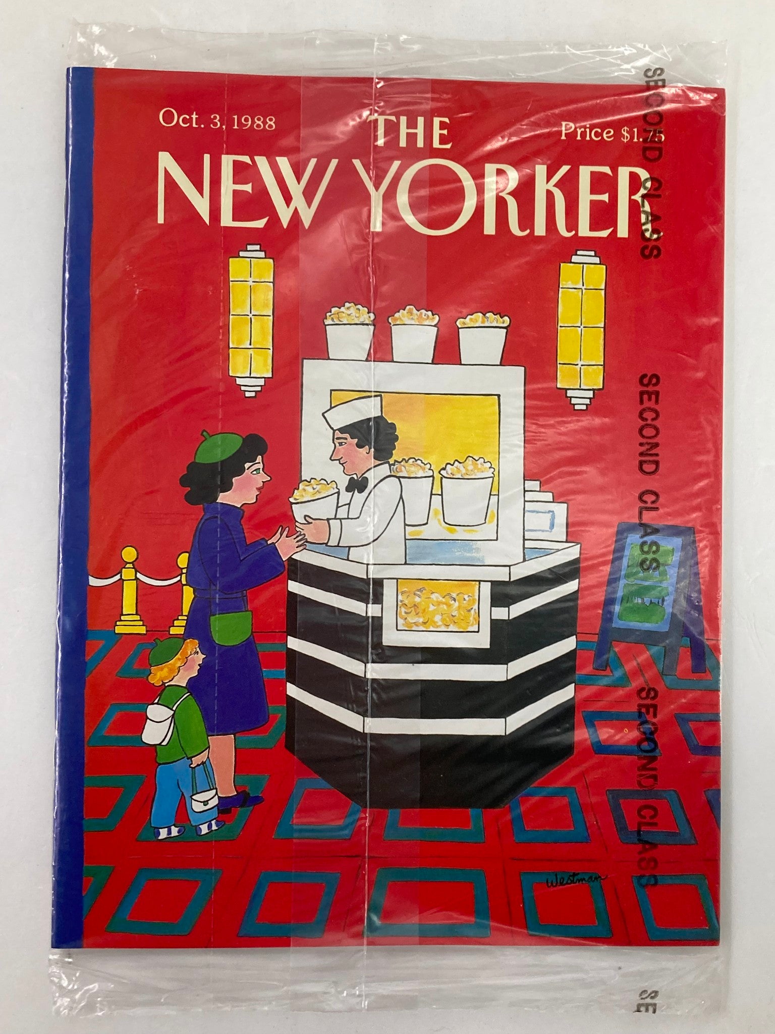 The New Yorker Full Magazine October 3 1988 Popcorn Westman VG Sealed No Label