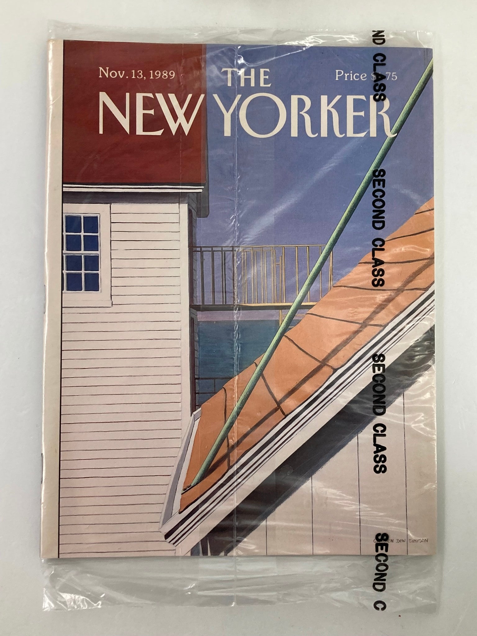 The New Yorker Full Magazine November 13 1989 Rooftop Simpson VG Sealed No Label