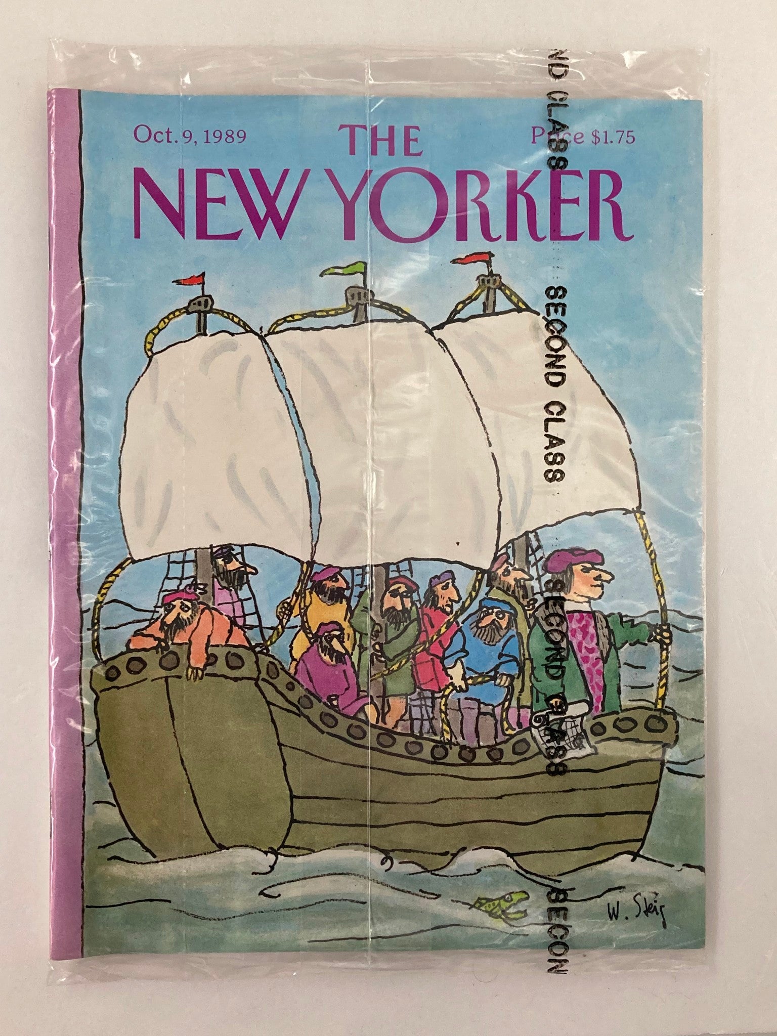 The New Yorker Full Magazine October 9 1989 Columbus by Steig VG Sealed No Label