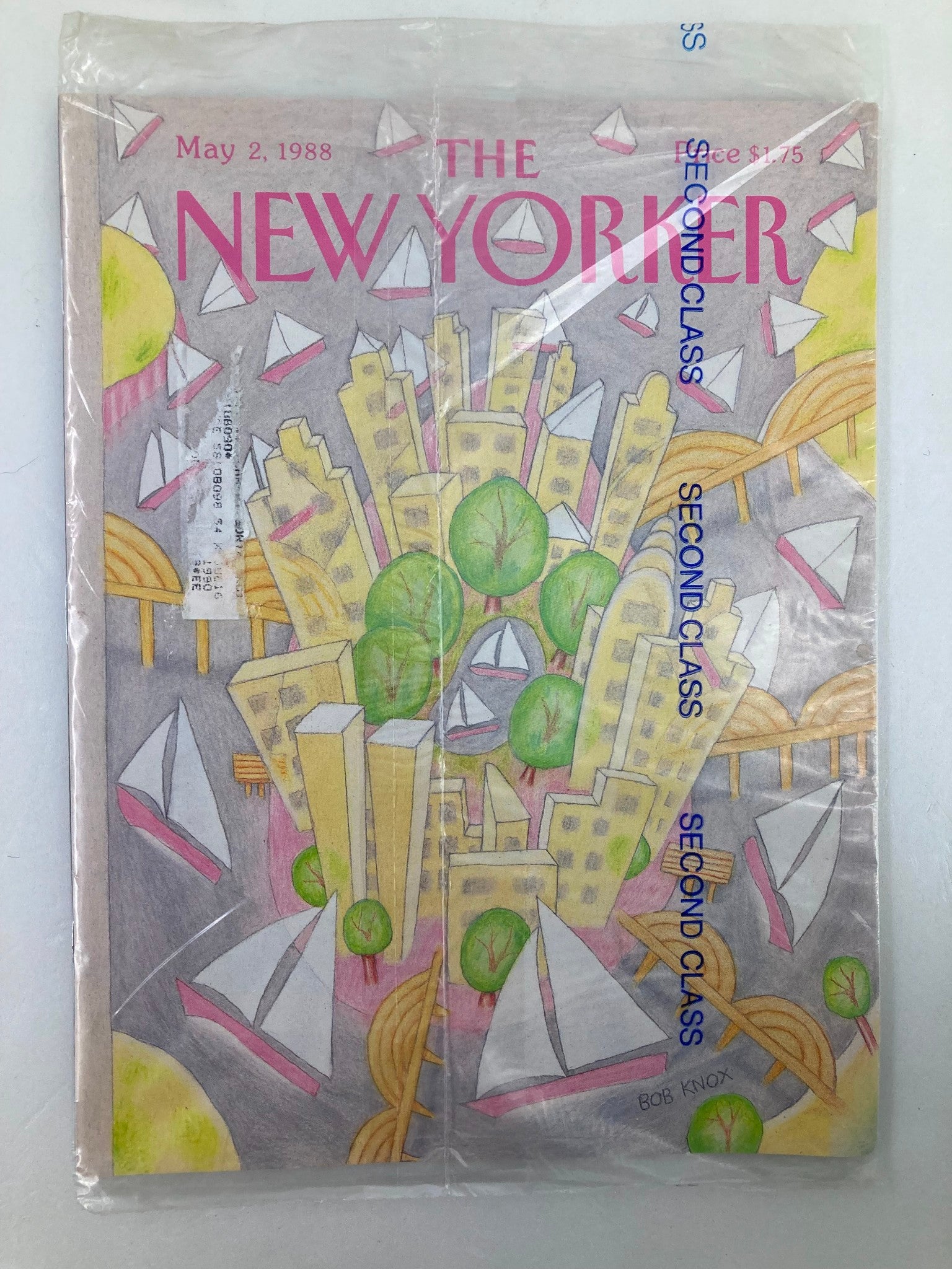 The New Yorker Full Magazine May 2 1988 City Scape by Bob Knox VG Sealed