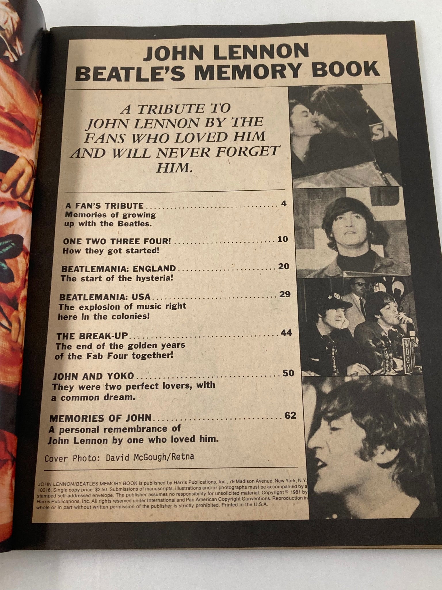 1981 John Lennon Beatles Memory Book Yoko Ono Cover A Tribute To The Fab Four