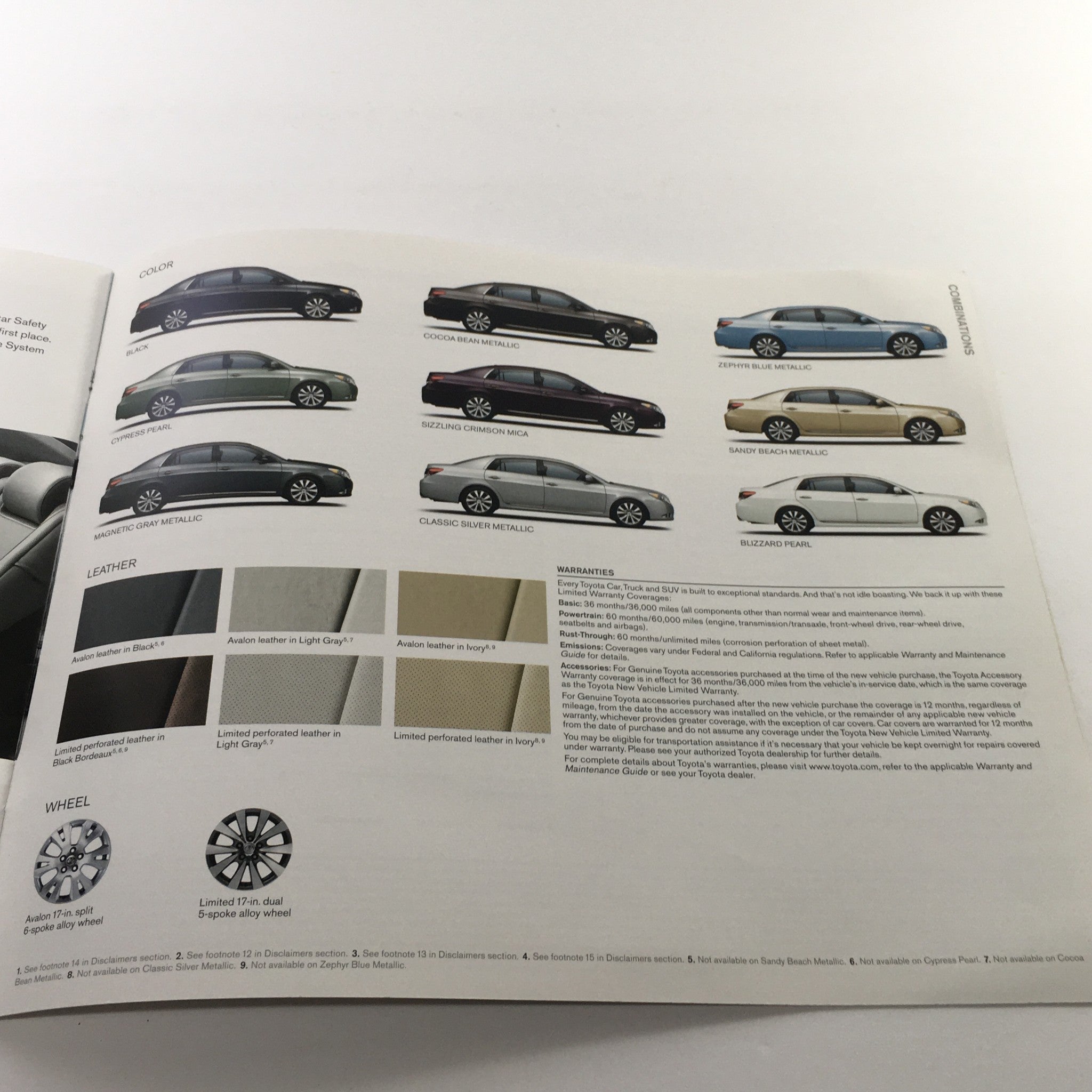 2011 Toyota Avalon Sedan Dealership Car Auto Brochure Catalog