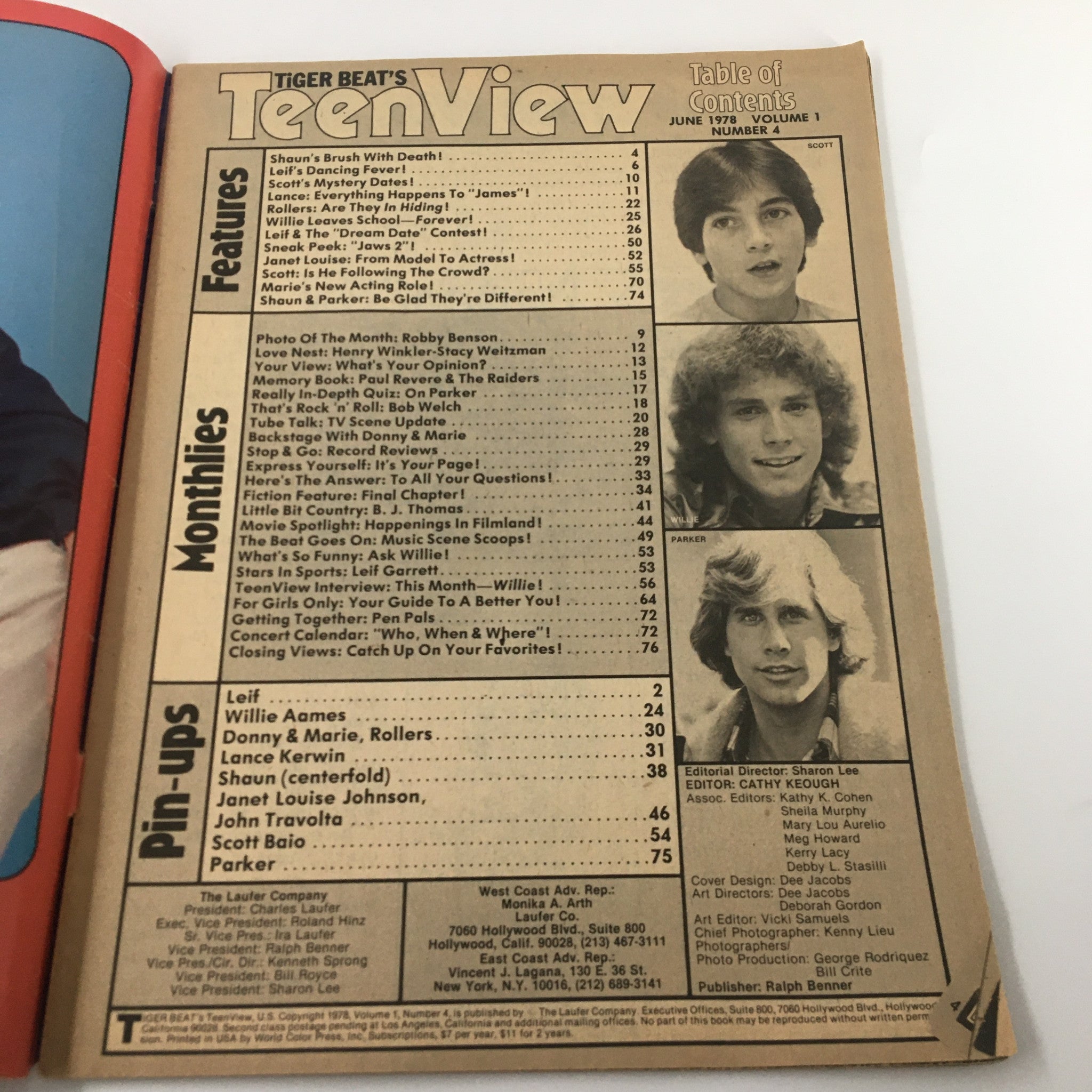 VTG Tiger Beat's Teen View Magazine June 1978 Shaun Cassidy & Parker Stevenson