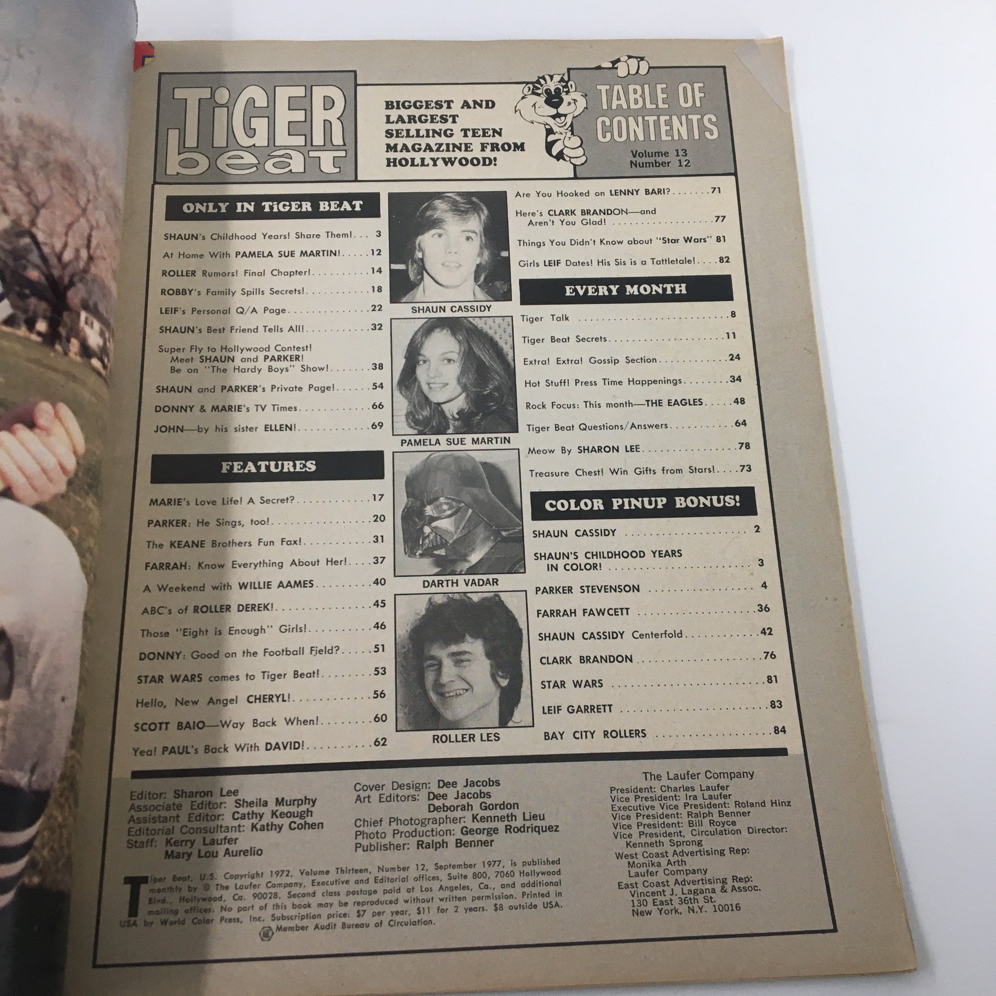 VTG Tiger Beat Magazine September 1977 The Truth About Leif Garrett No Label