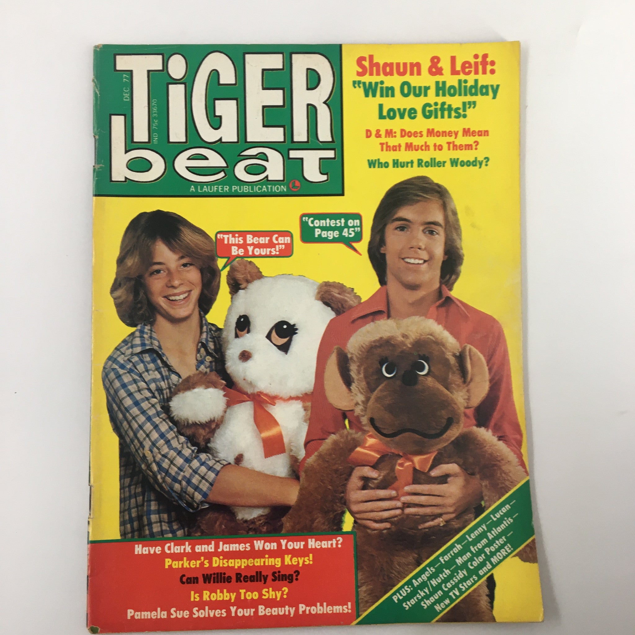 VTG Tiger Beat Magazine December 1977 Shaun Cassidy & Leif Garrett No Label