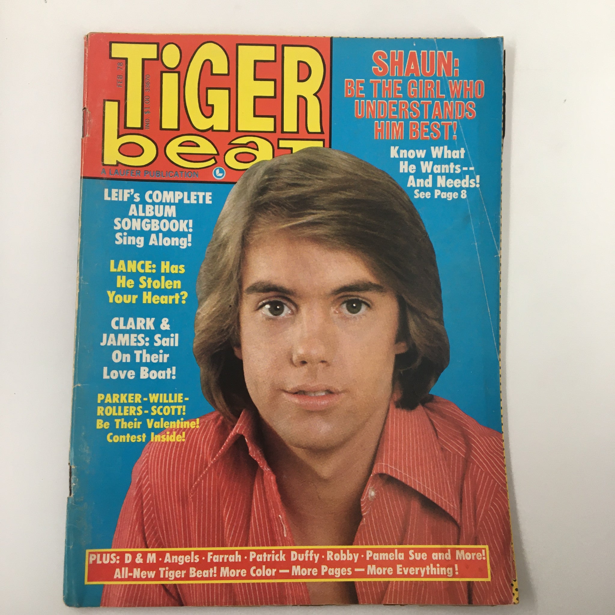 VTG Tiger Beat Magazine February 1978 Shaun Cassidy Leif Garrett's Life No Label