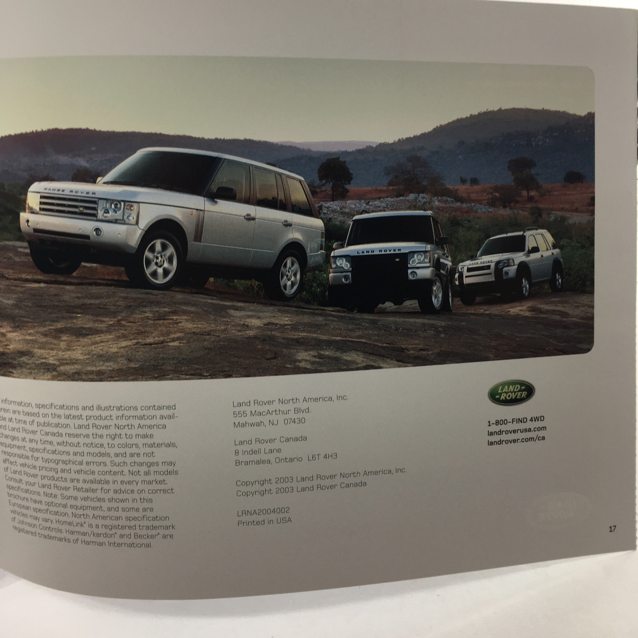 2004 Land Rover Product Guide Dealership Car Auto Brochure Catalog