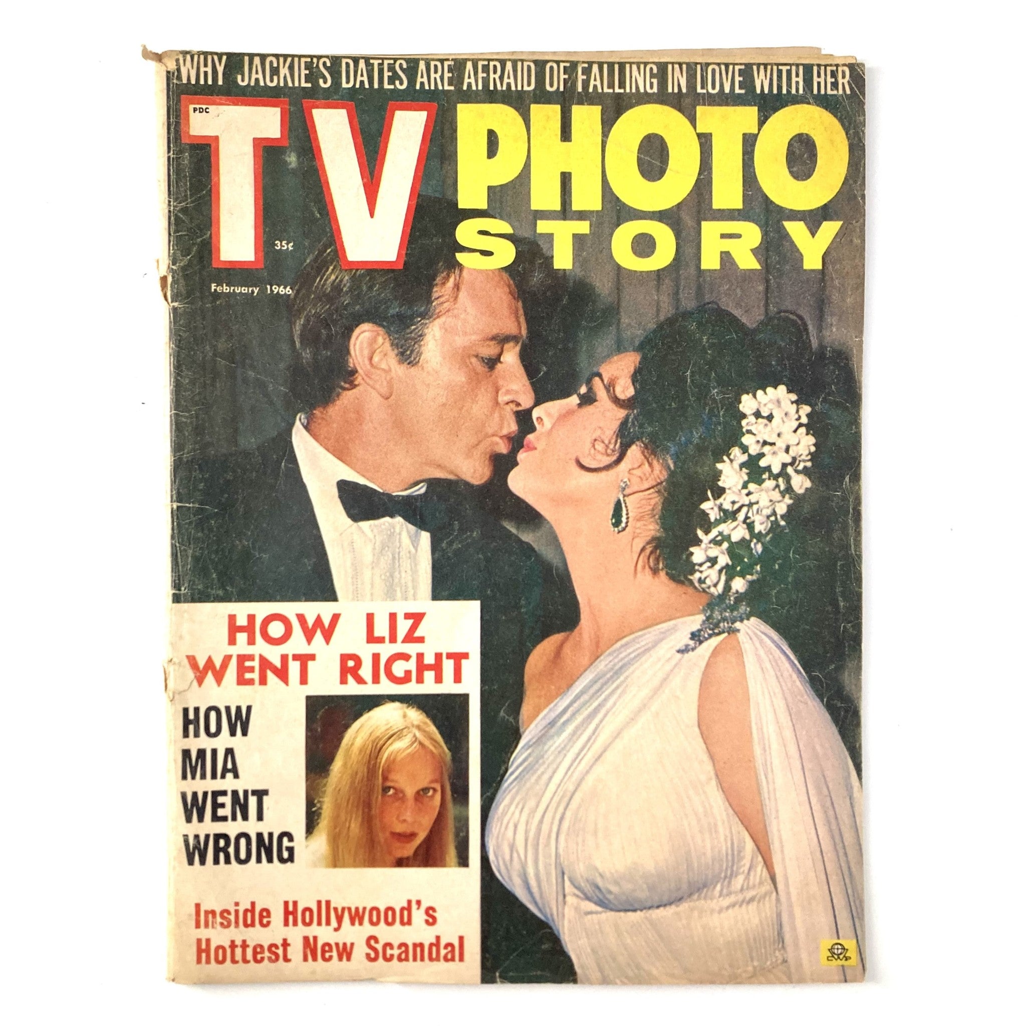 VTG TV Photo Story Magazine February 1966 Elizabeth Taylor No Label