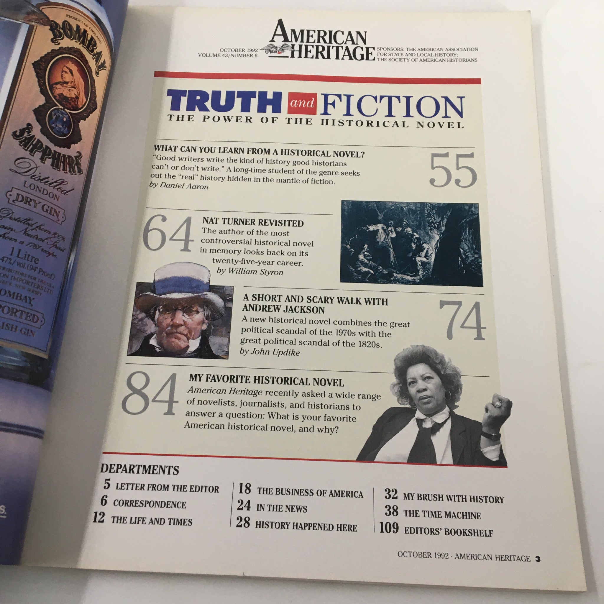 American Heritage Magazine October 1992 Truth and Fiction Novel No Label VG