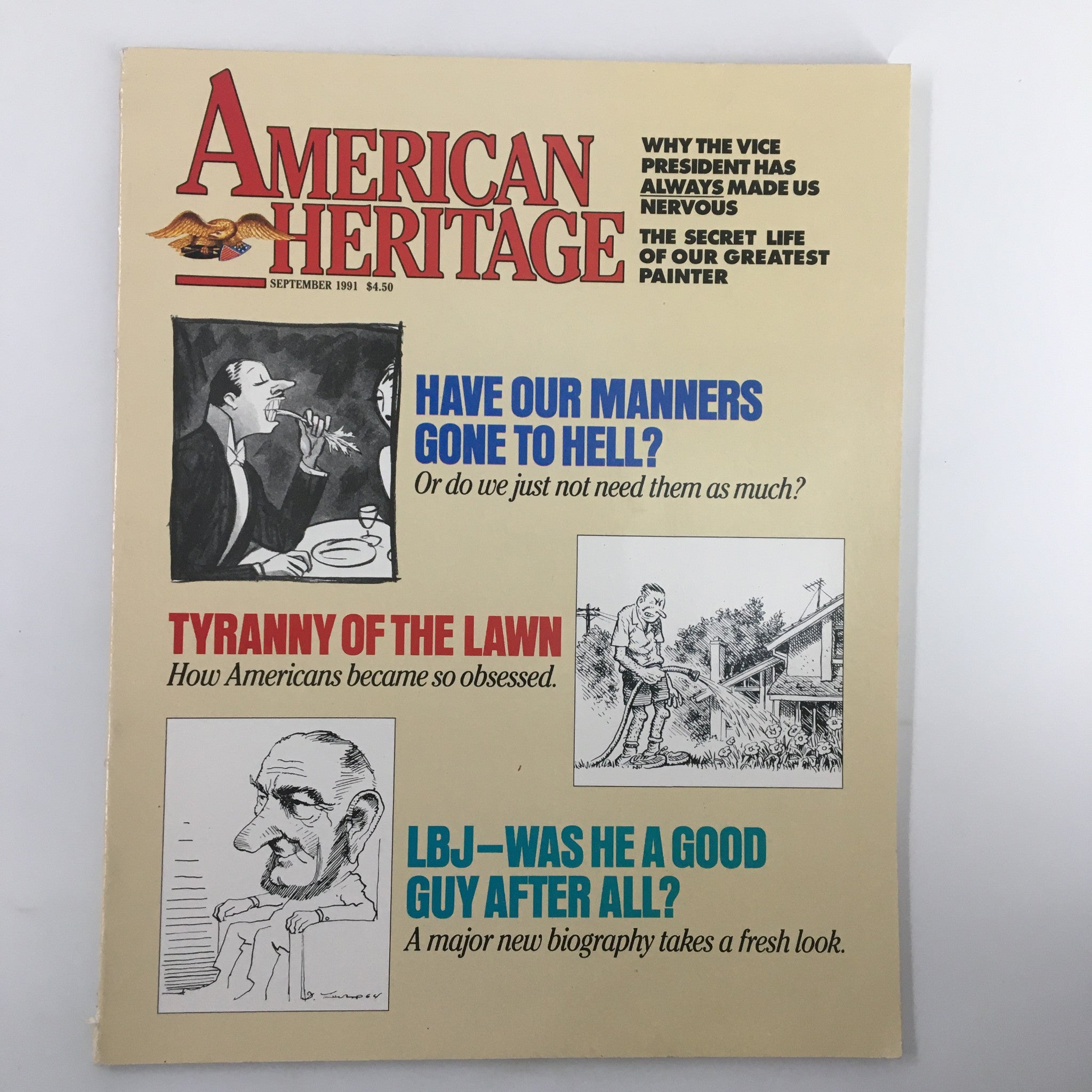 American Heritage Magazine September 1991 Tyranny of the Lawn No Label VG