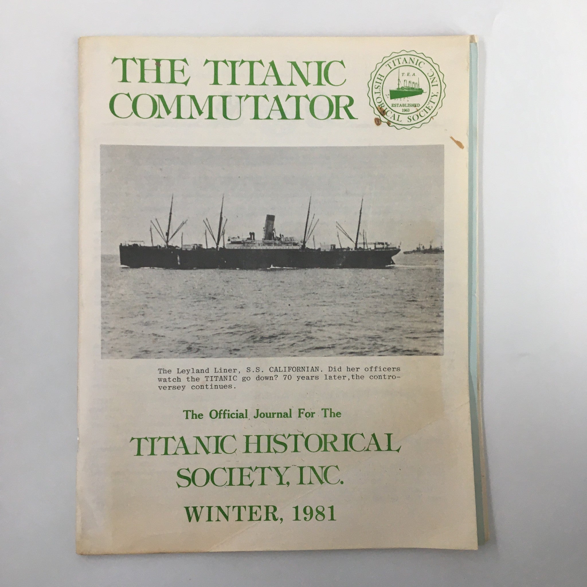 VTG The Titanic Commutator Winter 1981 Official Journal for the Titanic