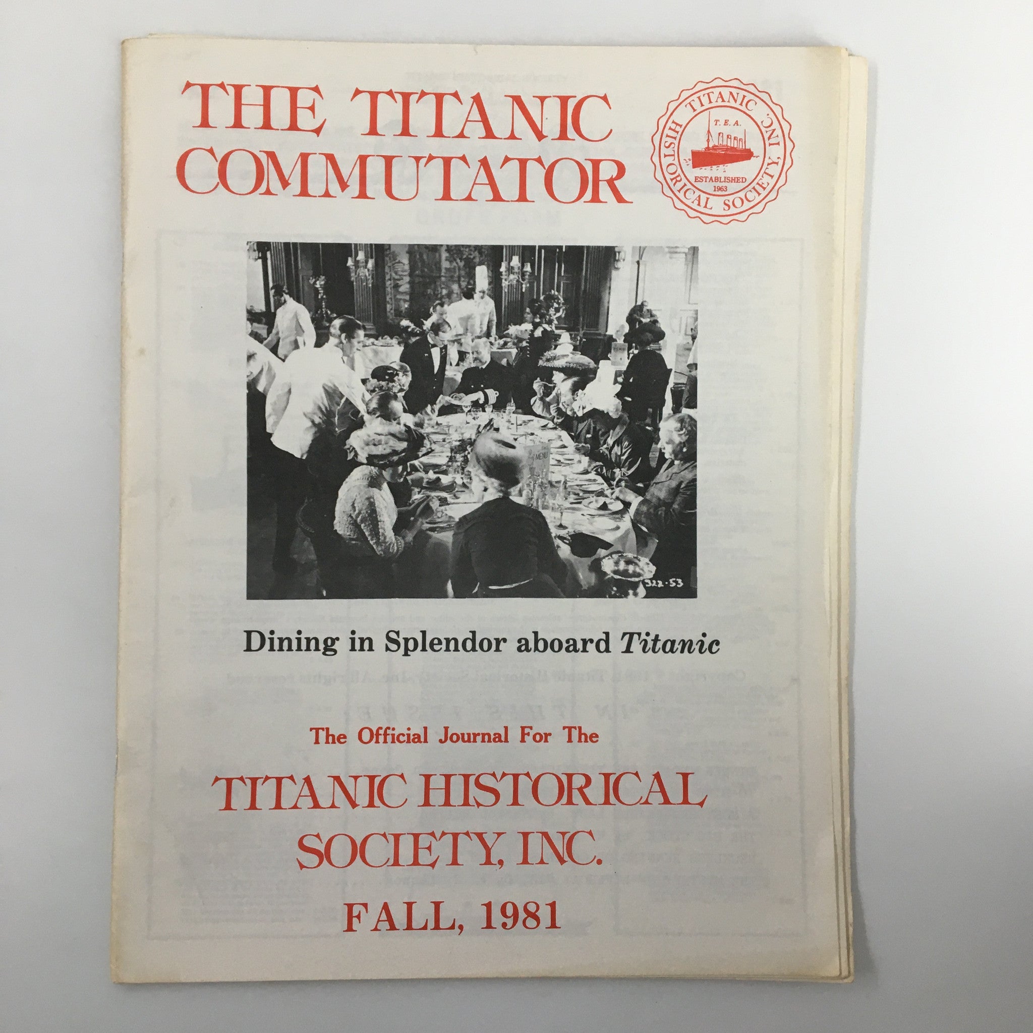 VTG The Titanic Commutator Fall 1981 Dining in Splendor Aboard Titanic No Label