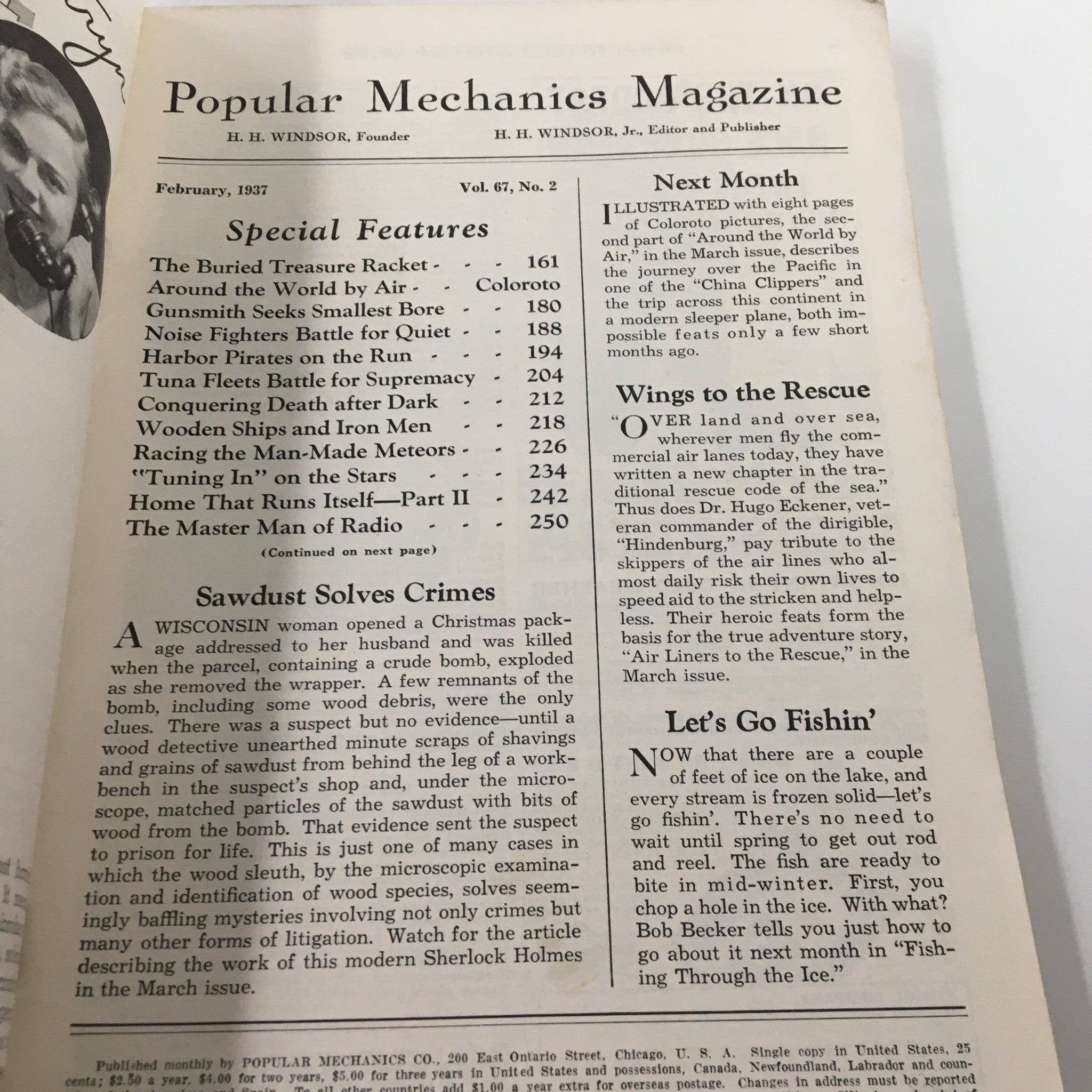 VTG Popular Mechanics Magazine February 1937 Around The World by Air No Label