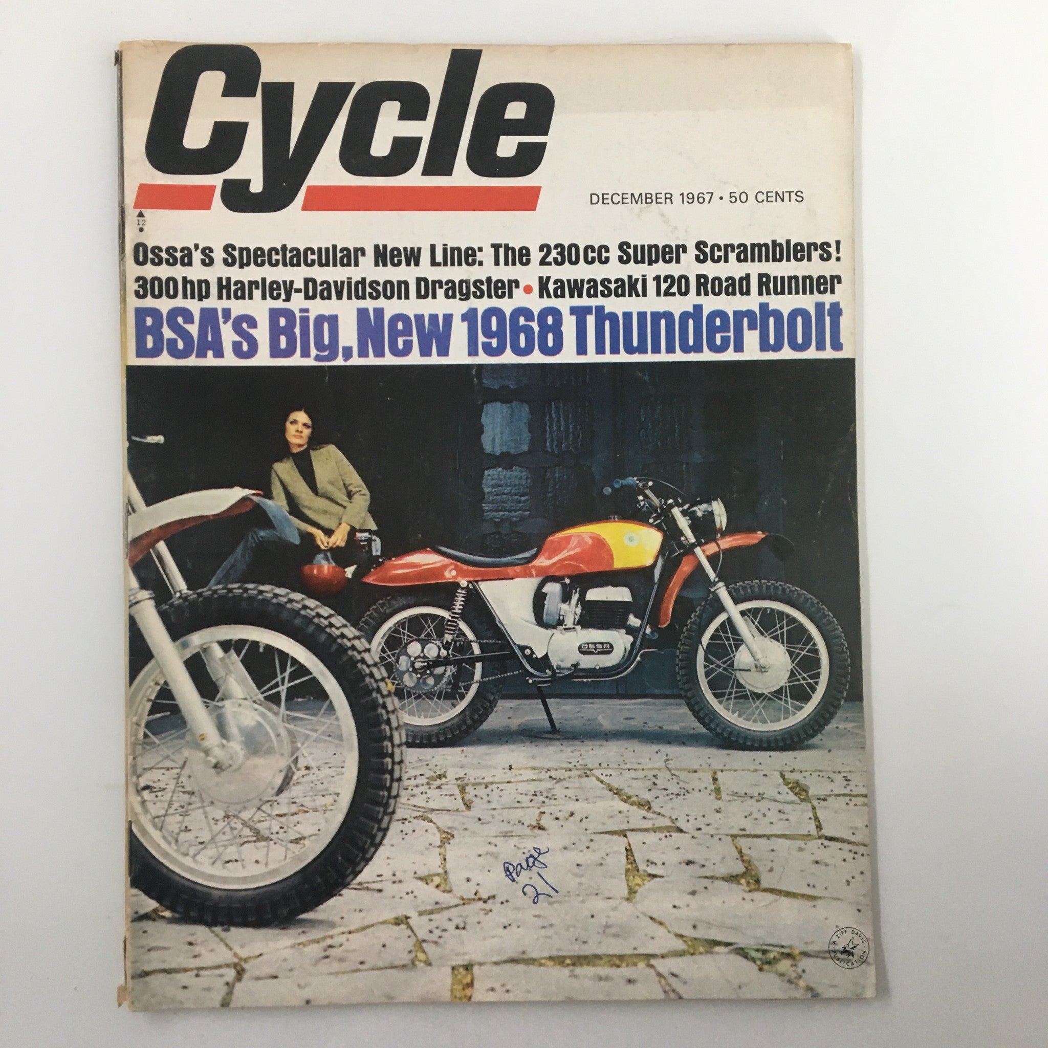 VTG Cycle Magazine December 1967 BSA's Big New 1968 Thunderbolt No Label